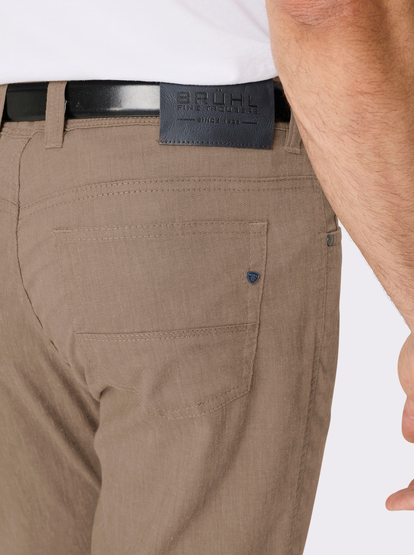 Brühl Hose mit Viskose- und Leinen-Anteil - braun-meliert