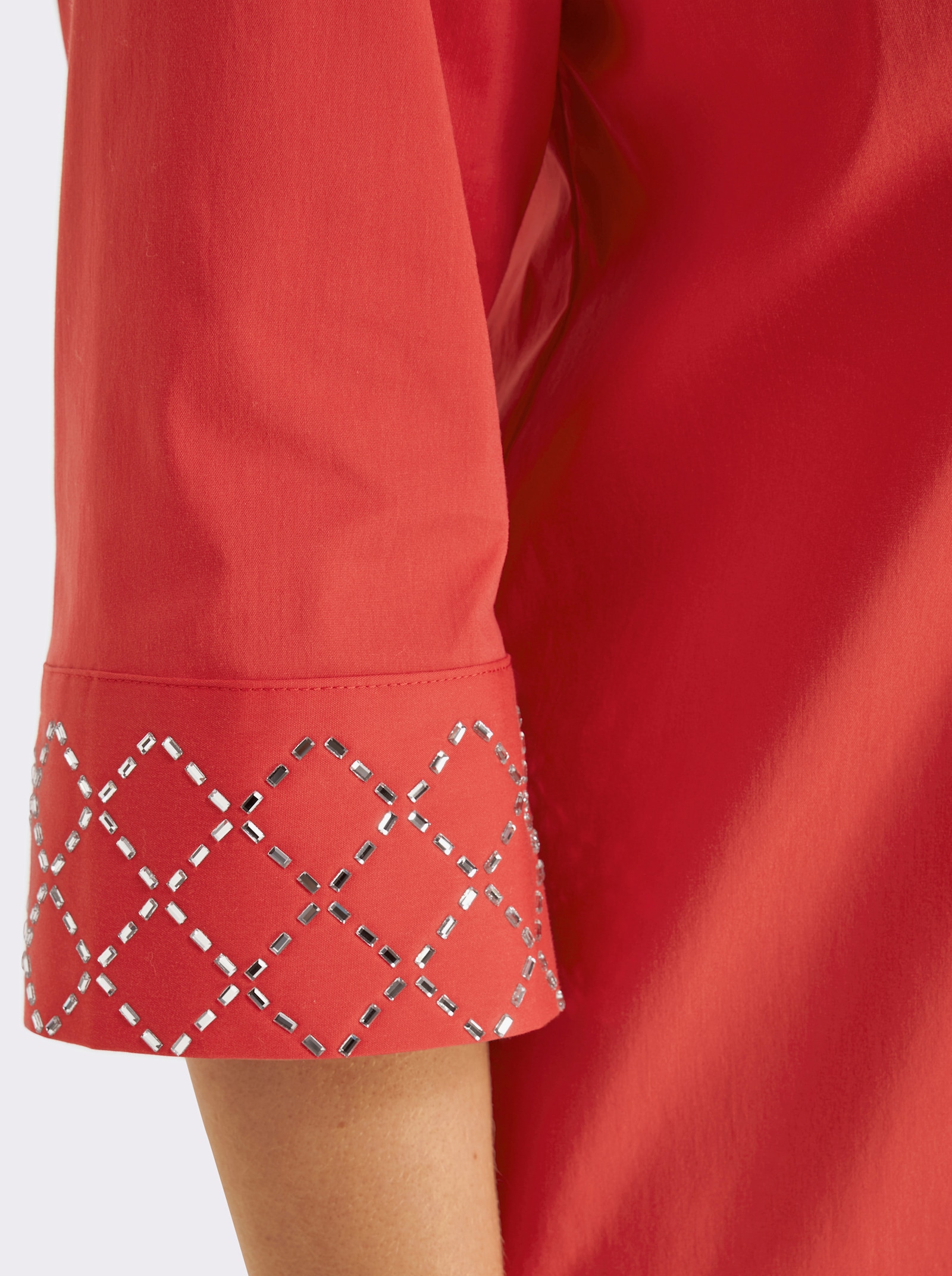 sheego Longbluse in leichter A-Linie - erdbeere