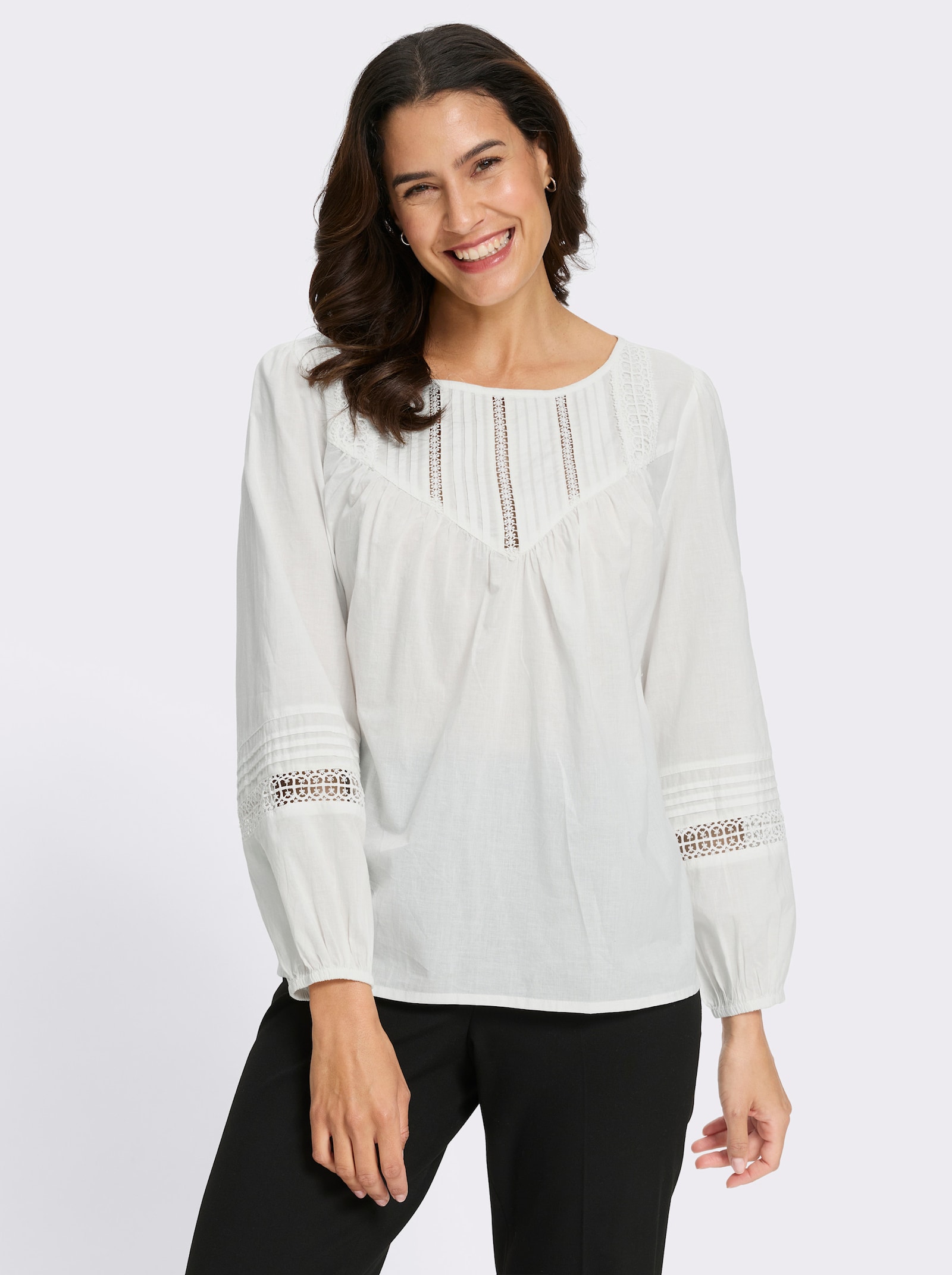 Spitzenbluse - ecru