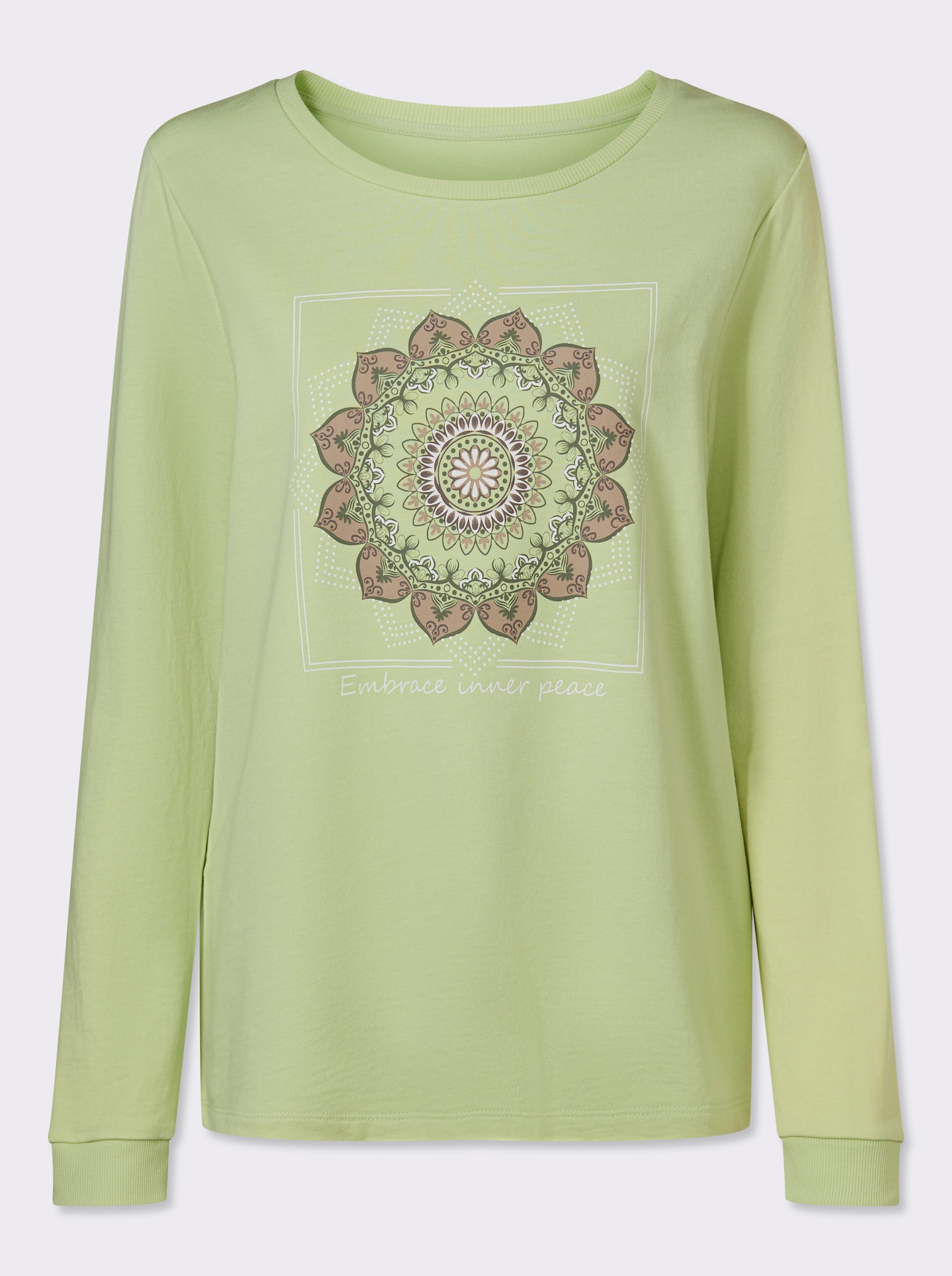 Sweatshirt mit Mandala-Druck - pistazie-sesam