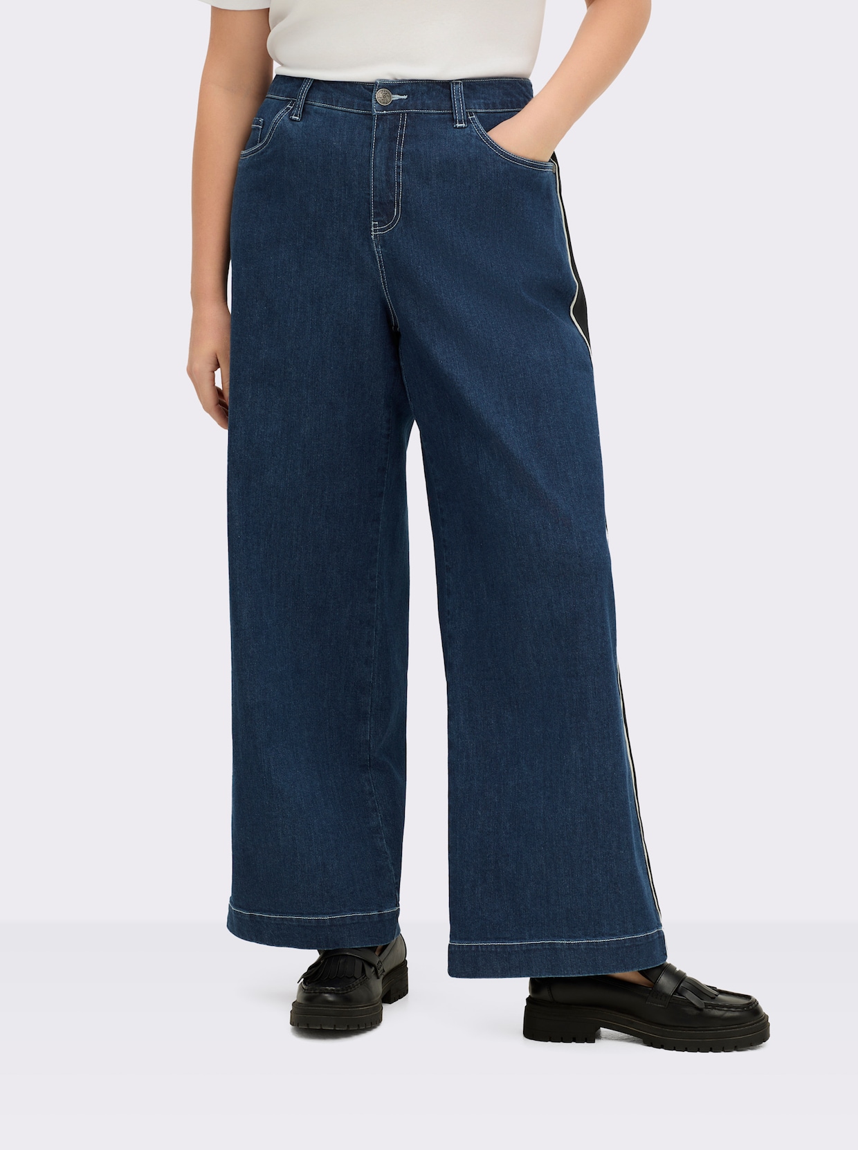 sheego Jeans - blue-stone-washed