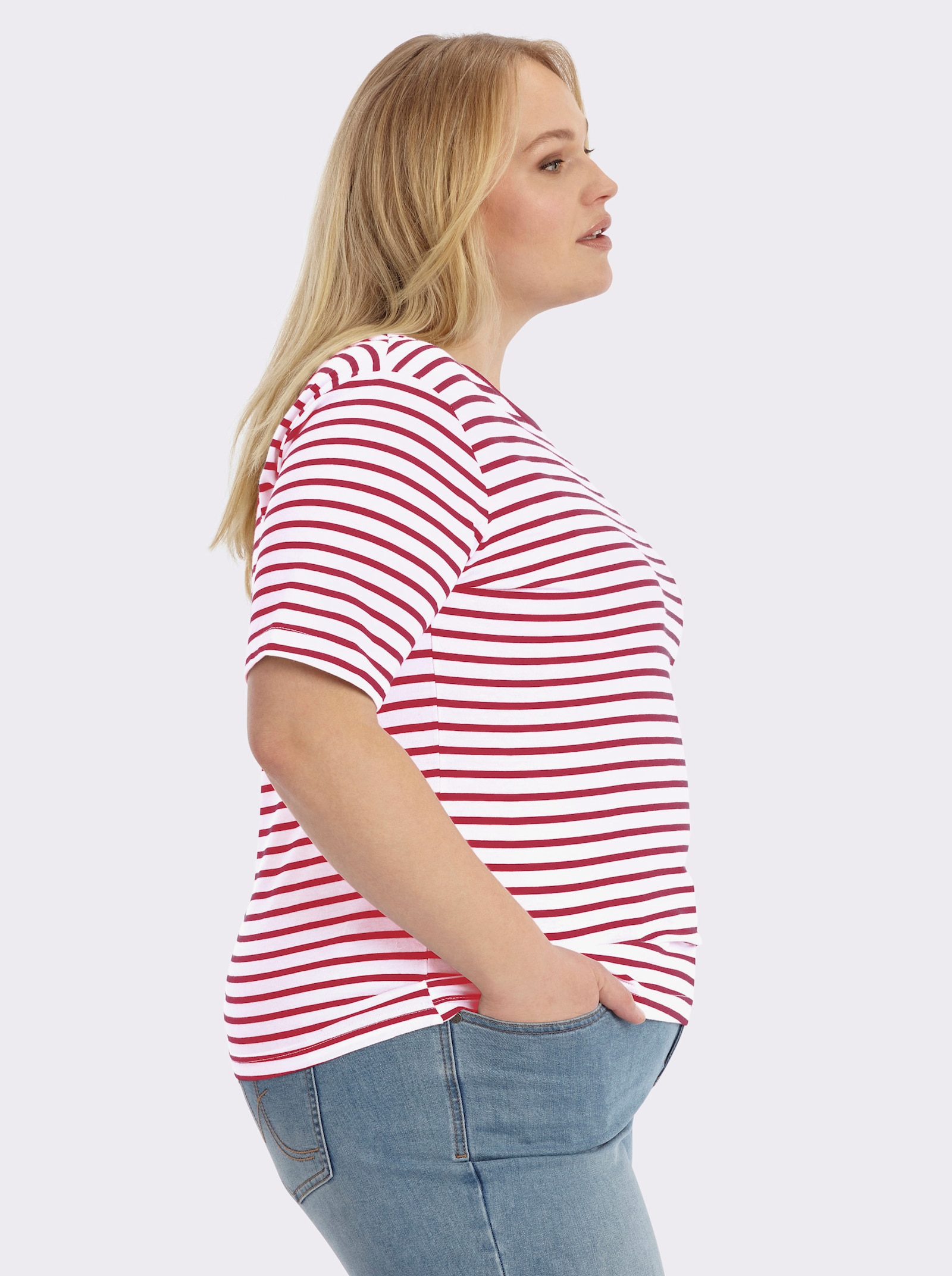 Shirt im Streifenmuster - rot-weiß-gestreift