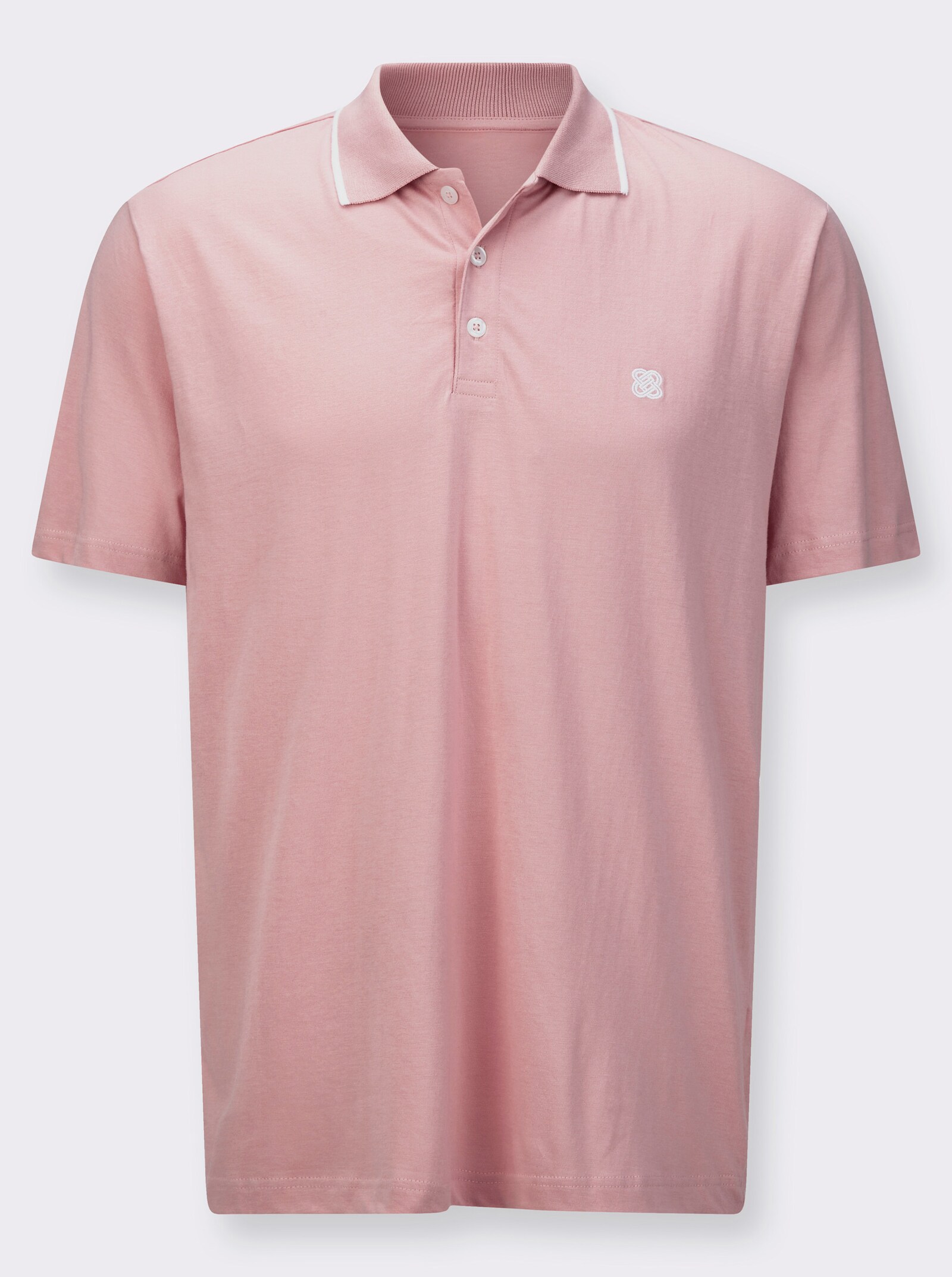 Poloshirt mit Kontrast-Details - rosenquarz