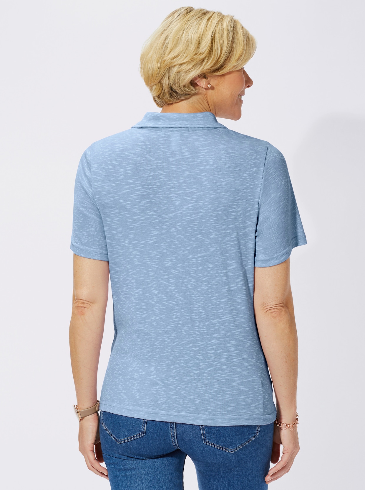 Poloshirt - bleu-meliert