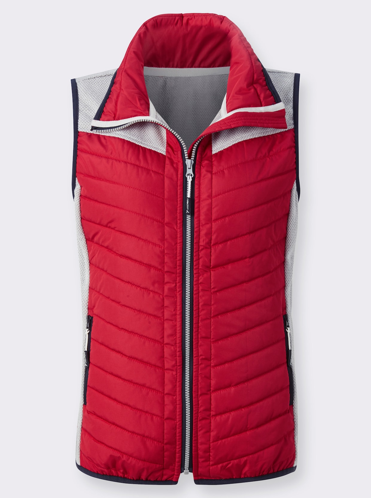 Gilet matelassé - fraise-gris pierre chiné