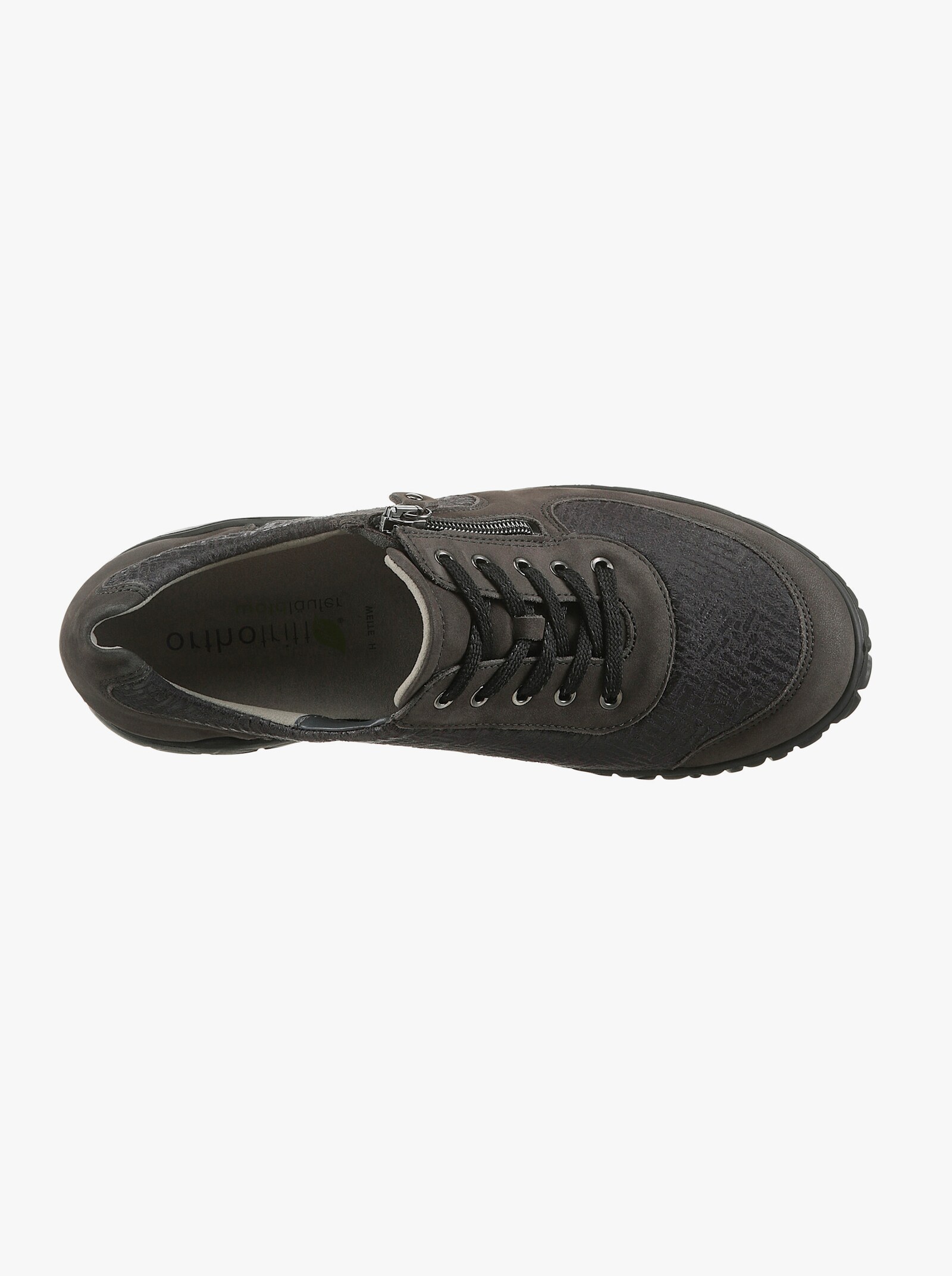 Waldläufer Sneaker van lakleer en textiel - antraciet