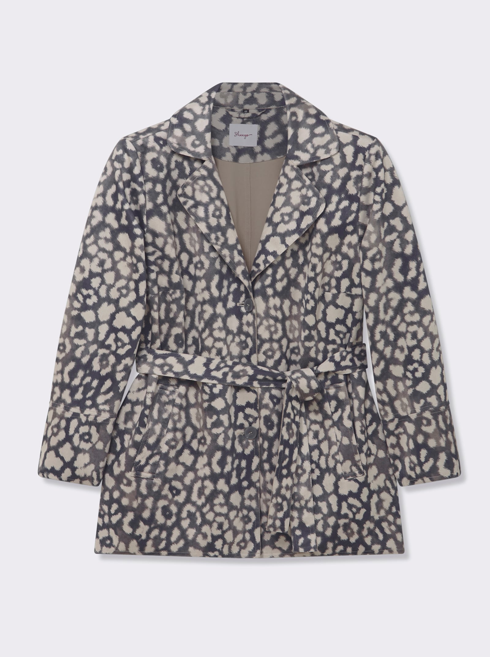 sheego Jacke mit Leoprint - schwarz-bedruckt