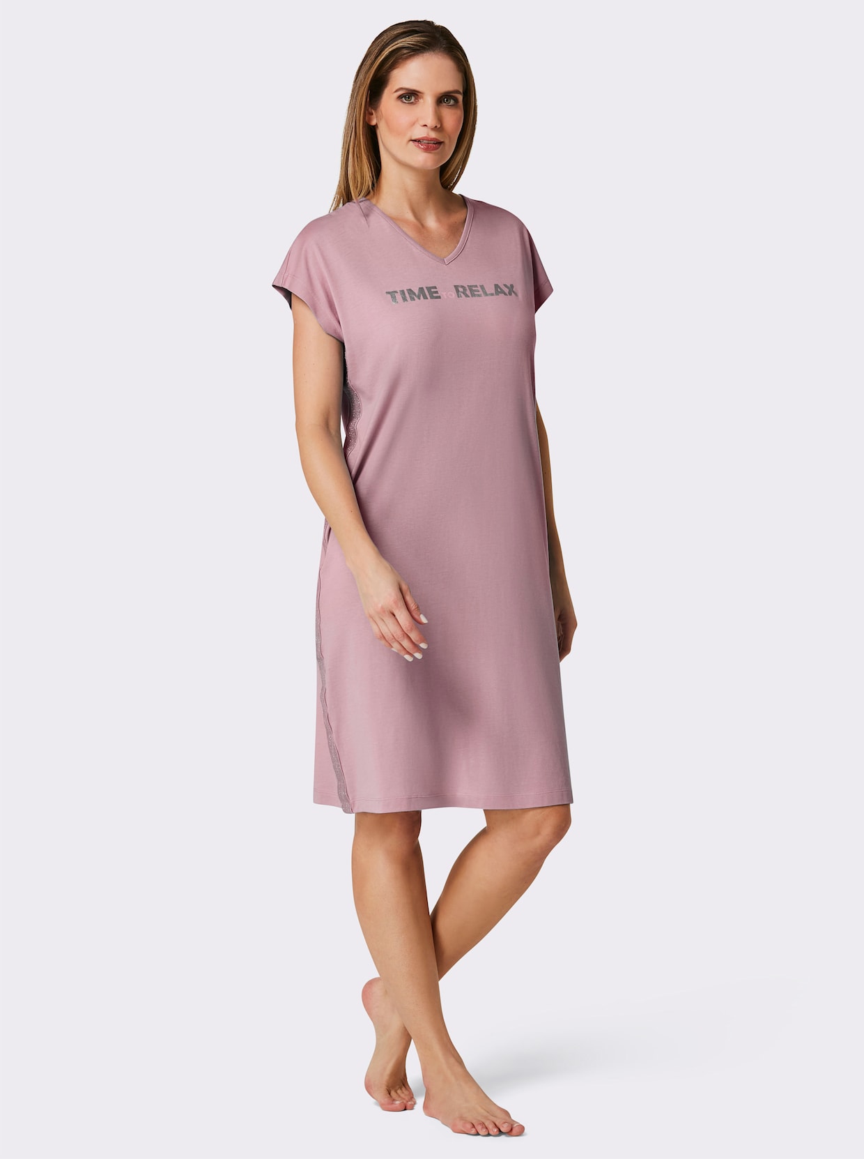 wäschepur Slaapshirts - mauve + bleu