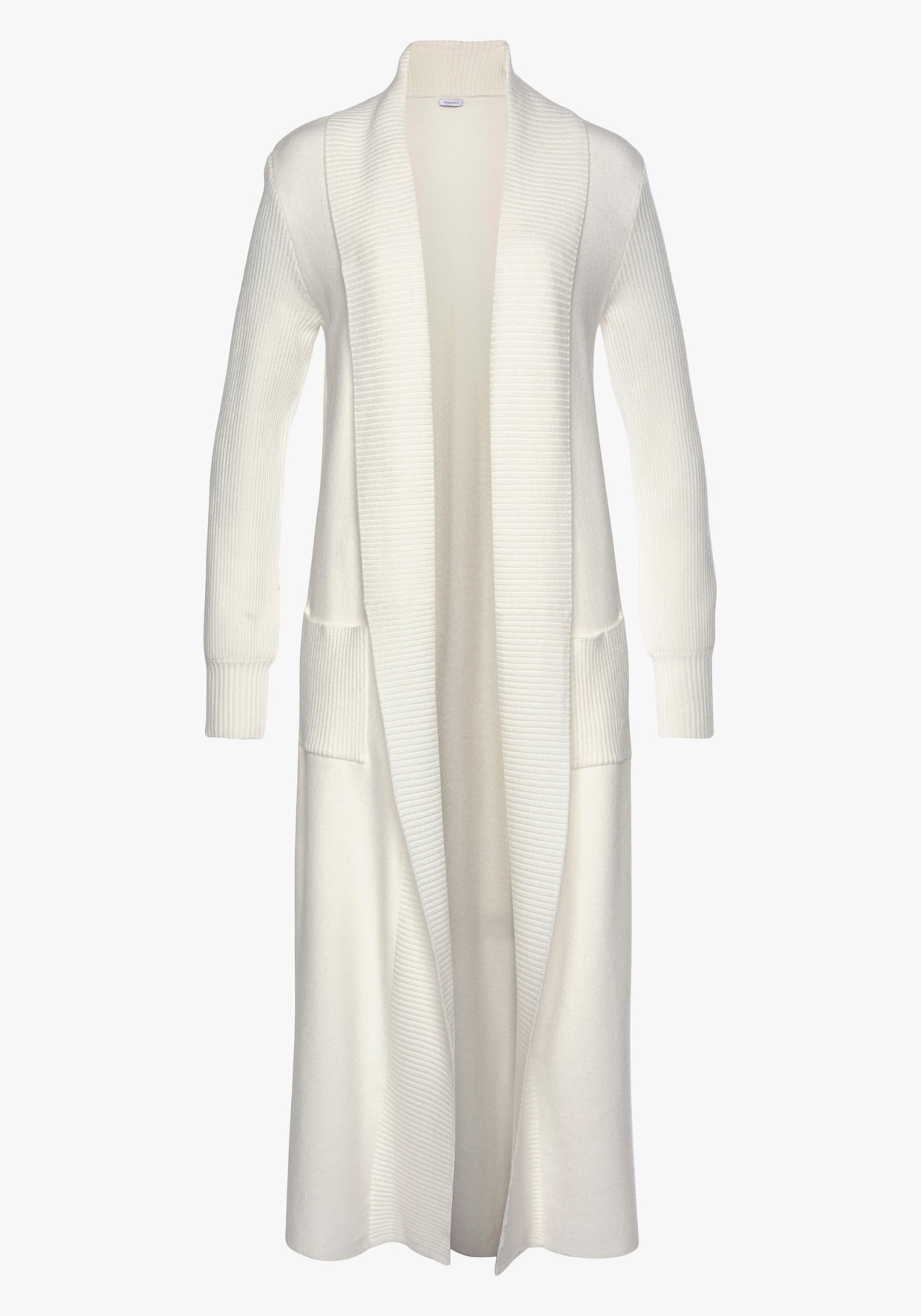 LASCANA Lang gebreid vest - wit