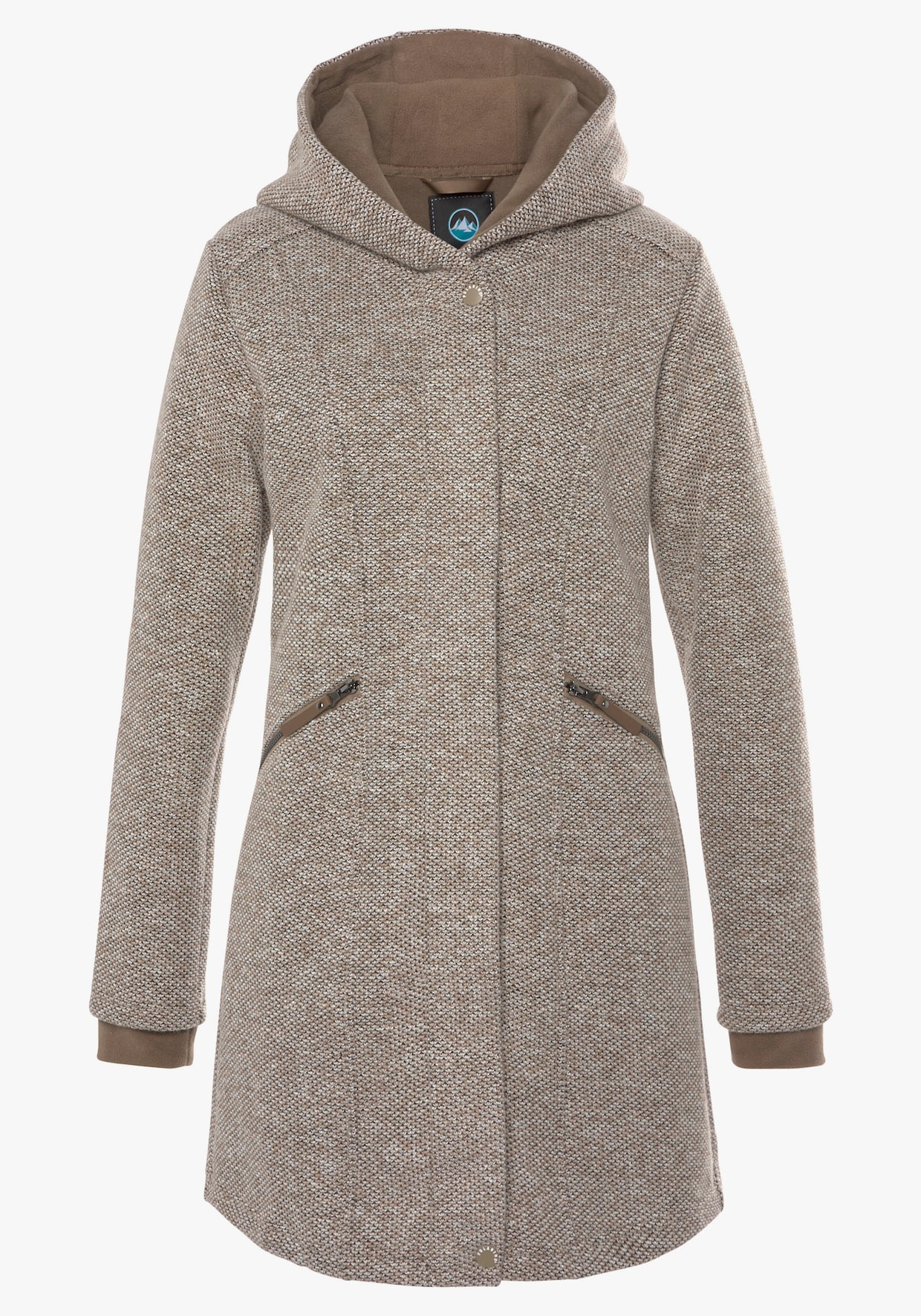 Strickmantel - beige-braun