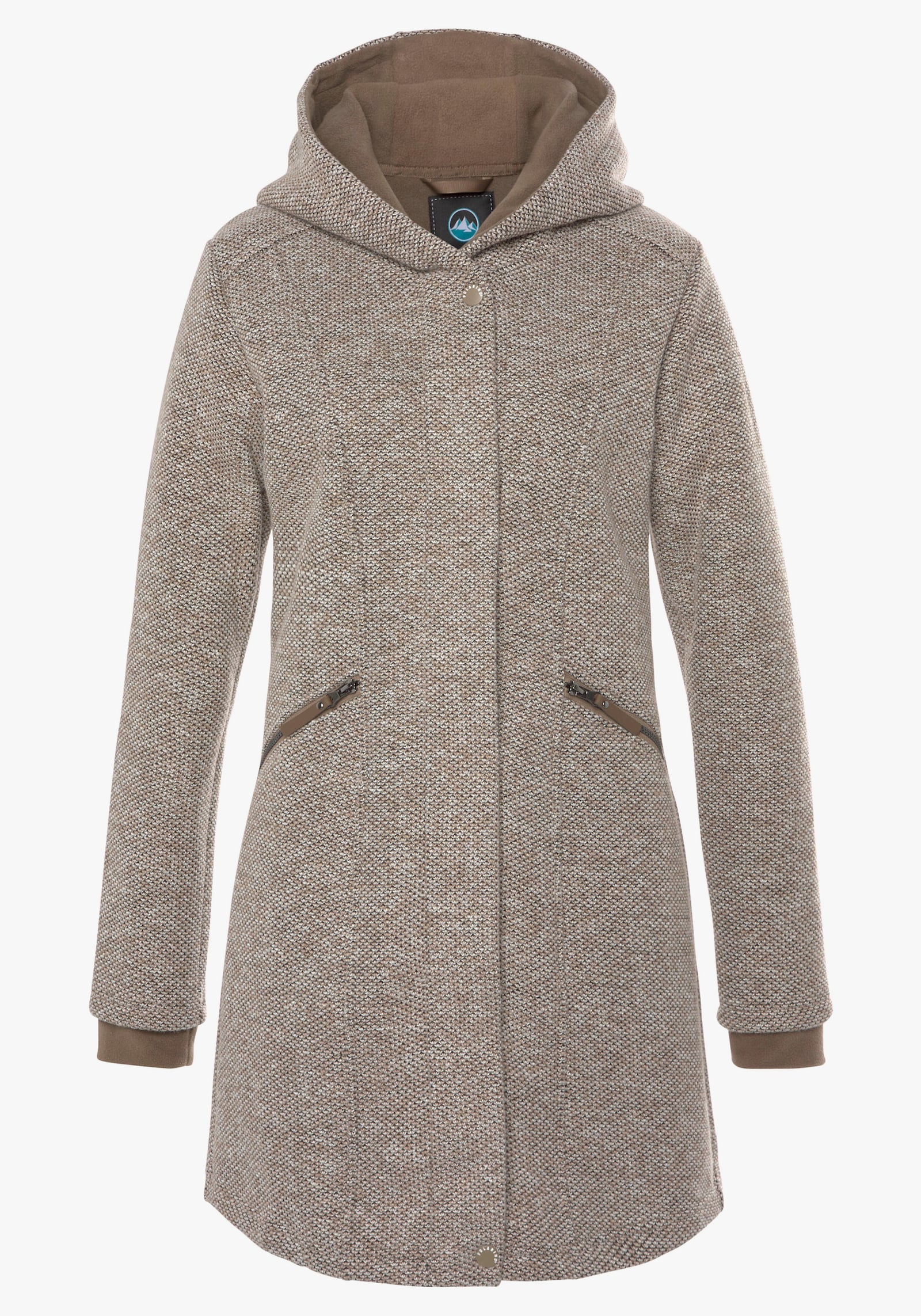 Polarino Strickmantel - beige-braun