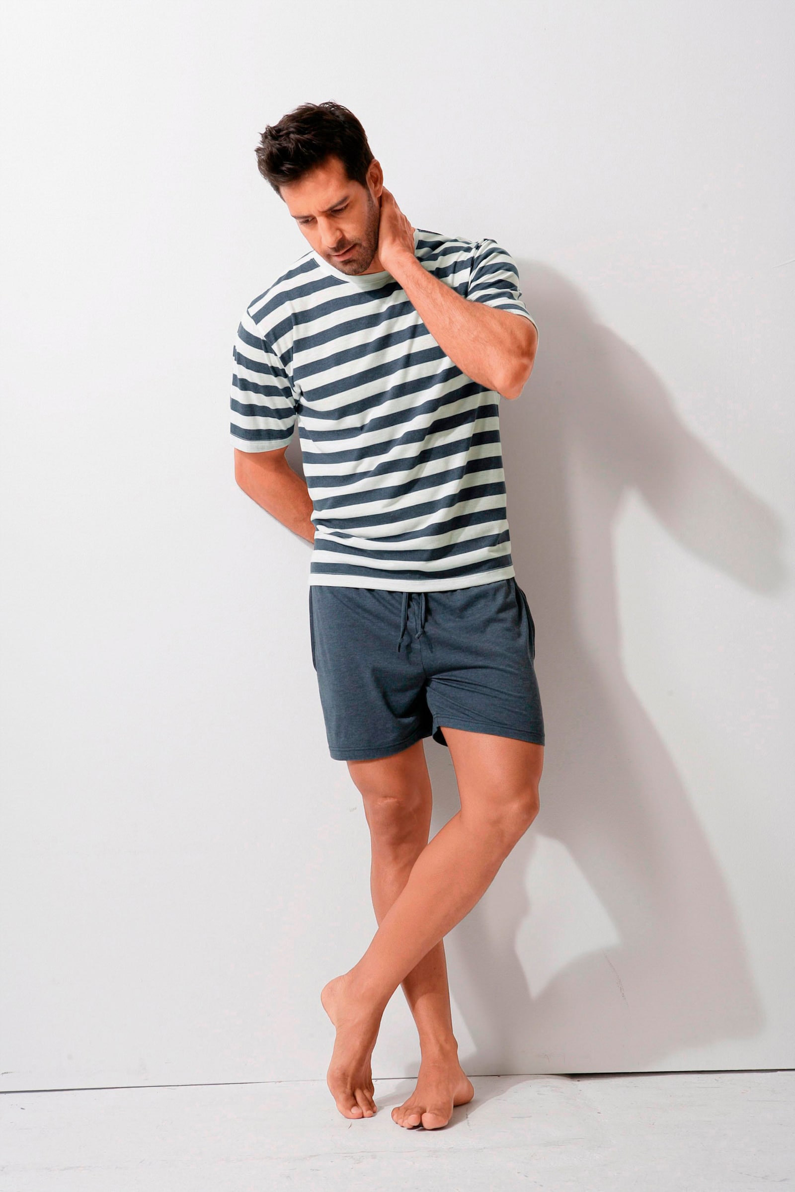 H.I.S Pyjama - navy/cream