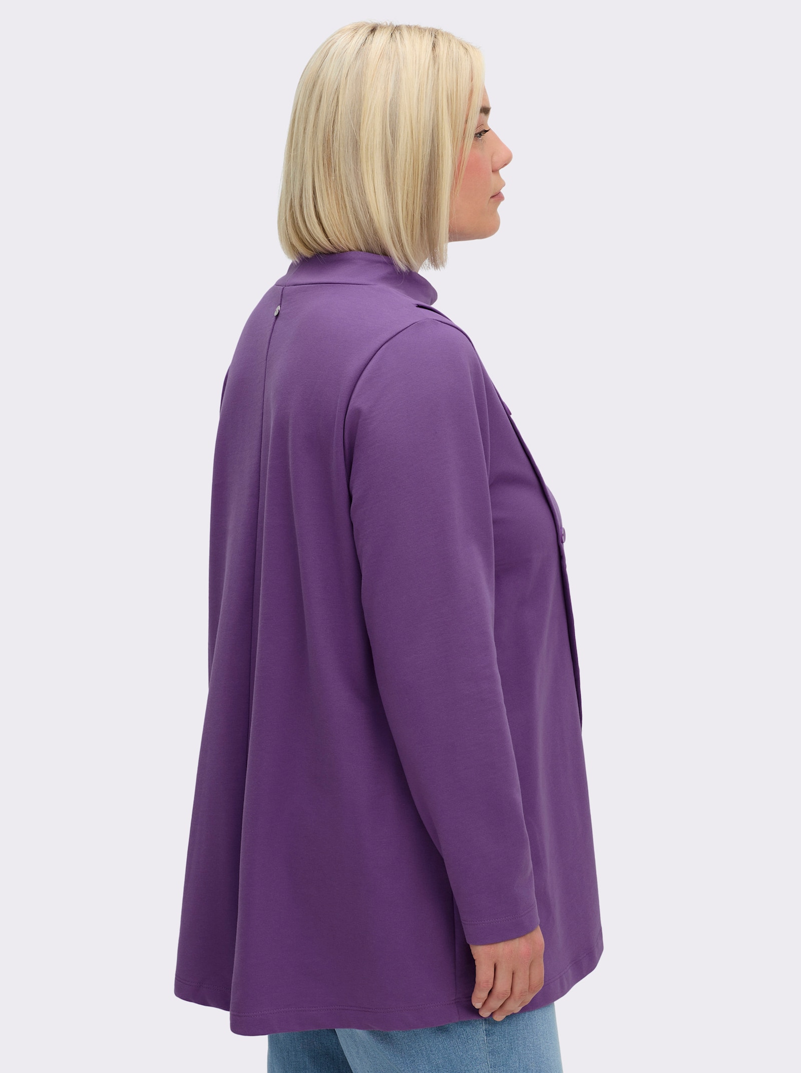 sheego Sweatshirt in Wickeloptik - lila