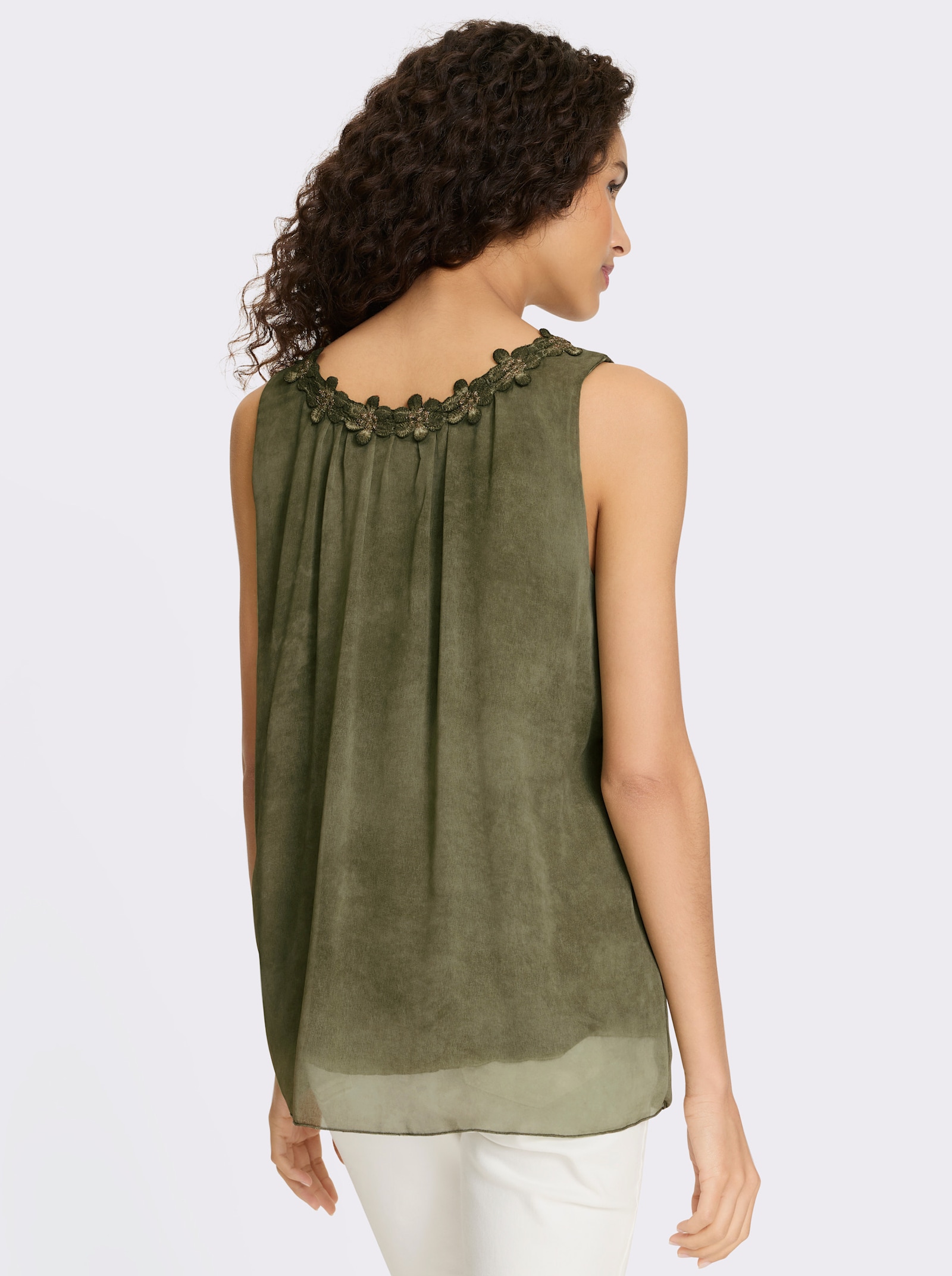 heine Blusentop aus Chiffon - oliv