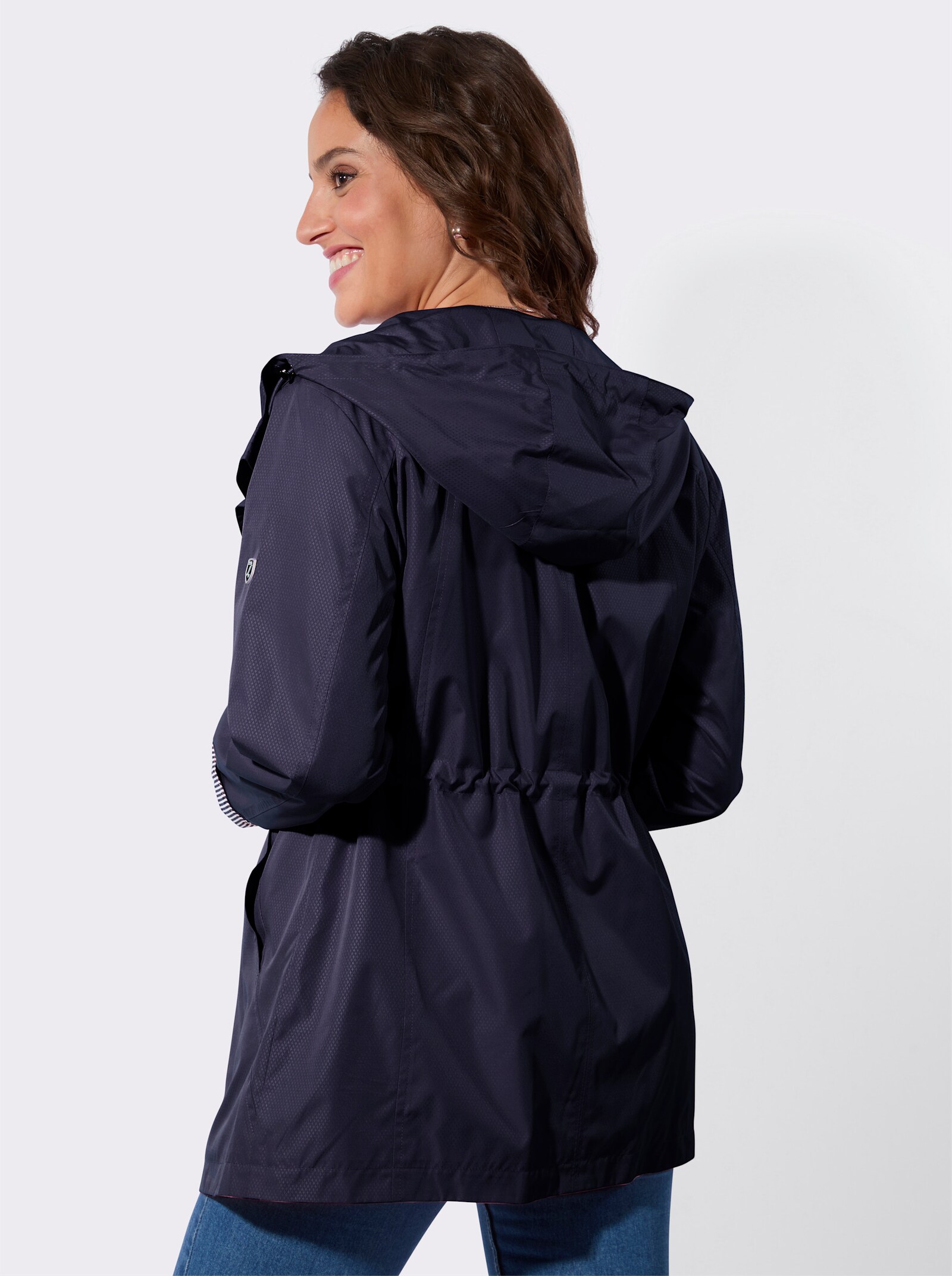 Übergangsjacke mit Streifen-Details - marine
