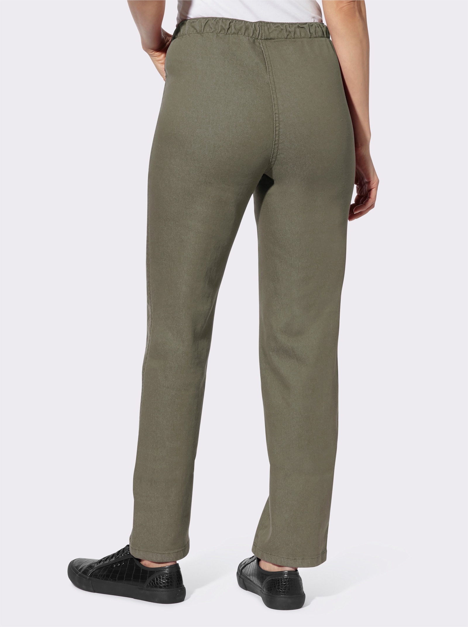 Jeans mit Reißverschluss-Blende - khaki