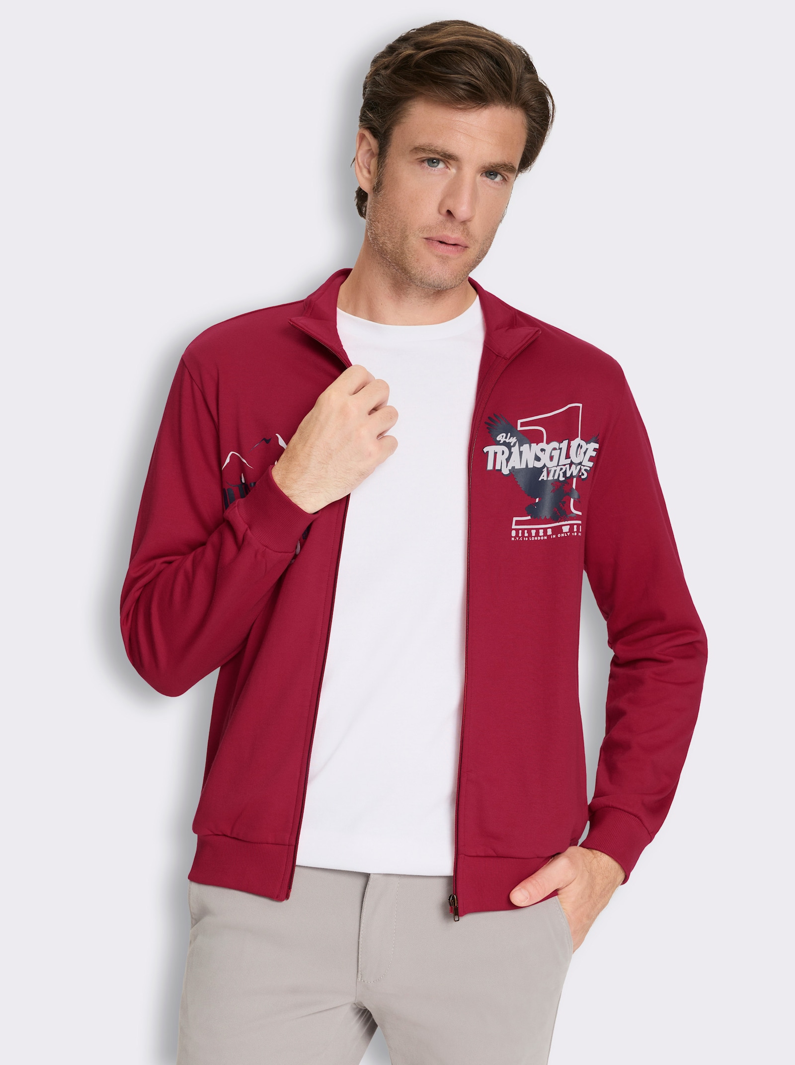 Shirtjacke mit Prints - rot