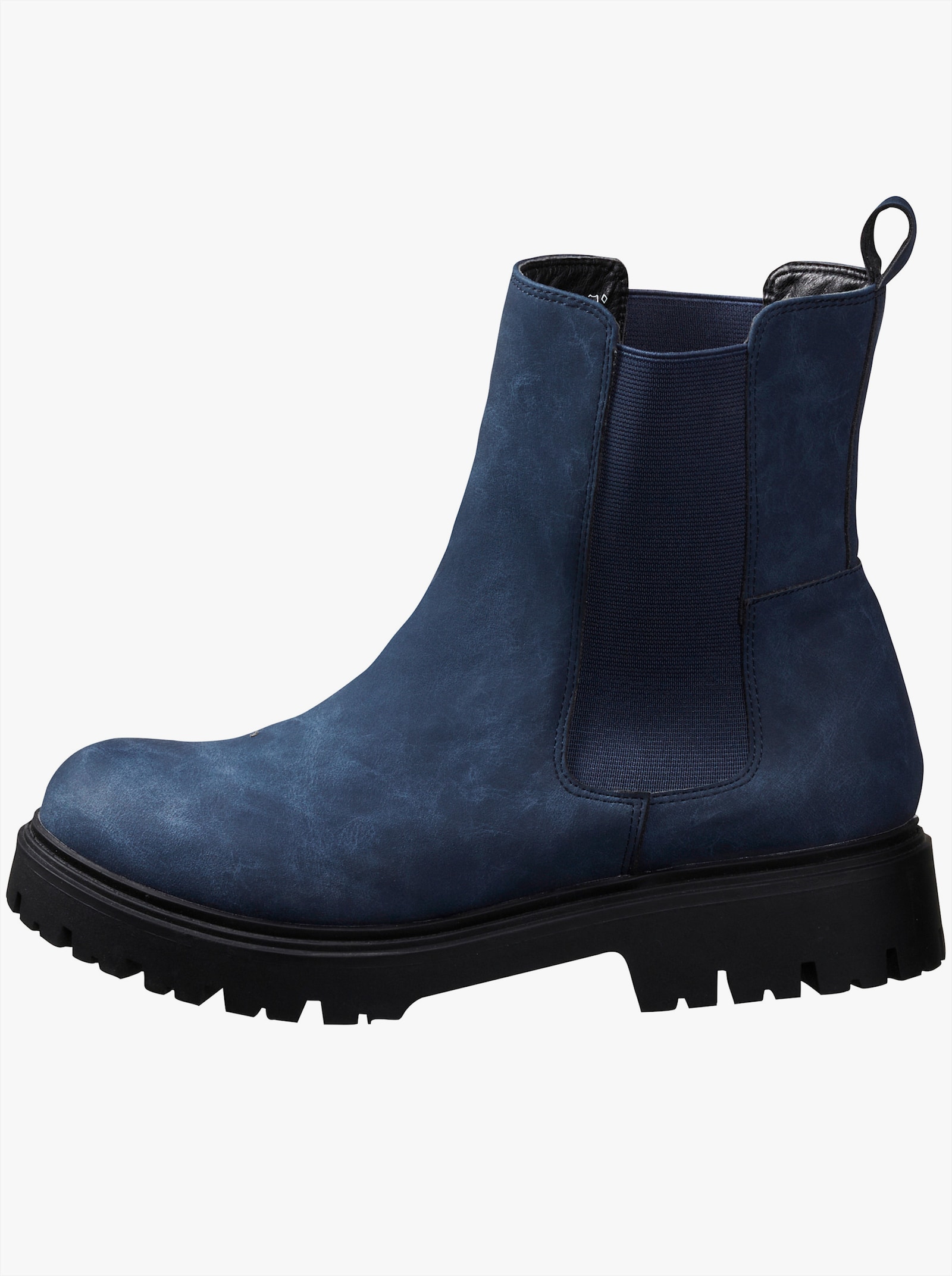 sheego Ankleboots aus Velourslederimitat - blau