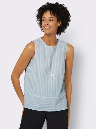 Blusentop mit Streifen-Muster - kalkmint-ecru-gestreift