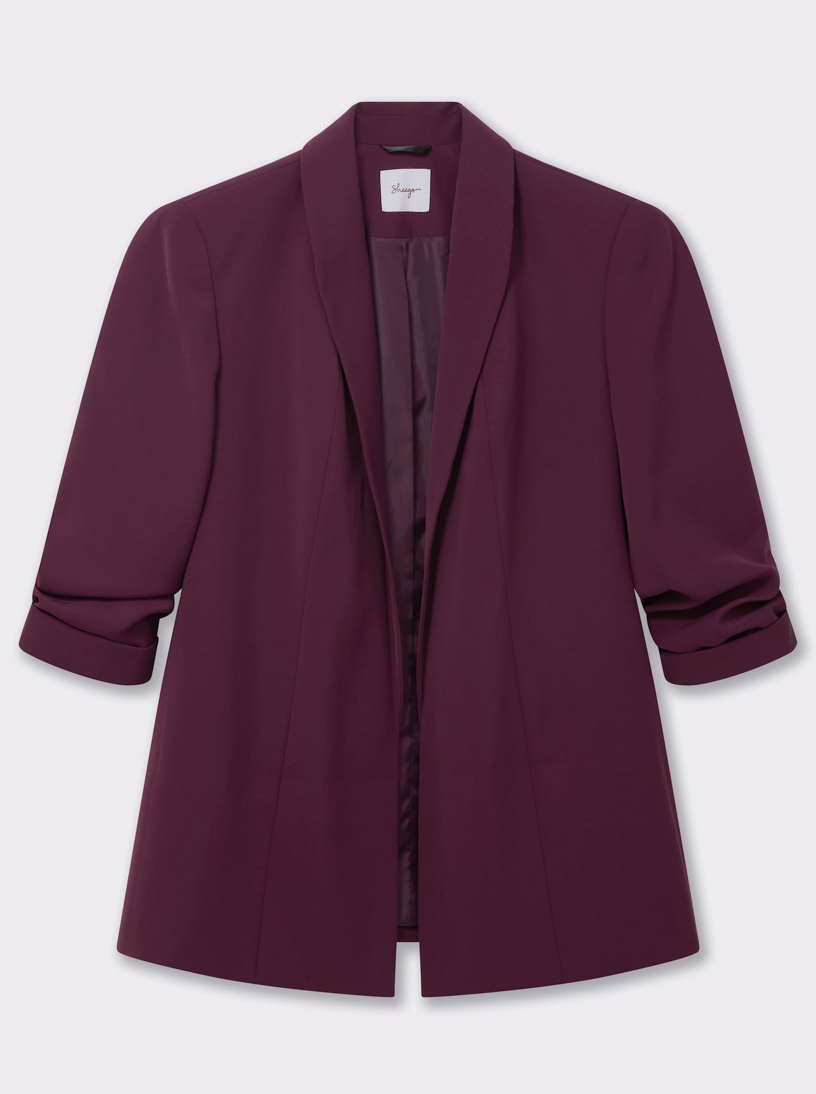 sheego Longblazer mit Schalkragen - burgund