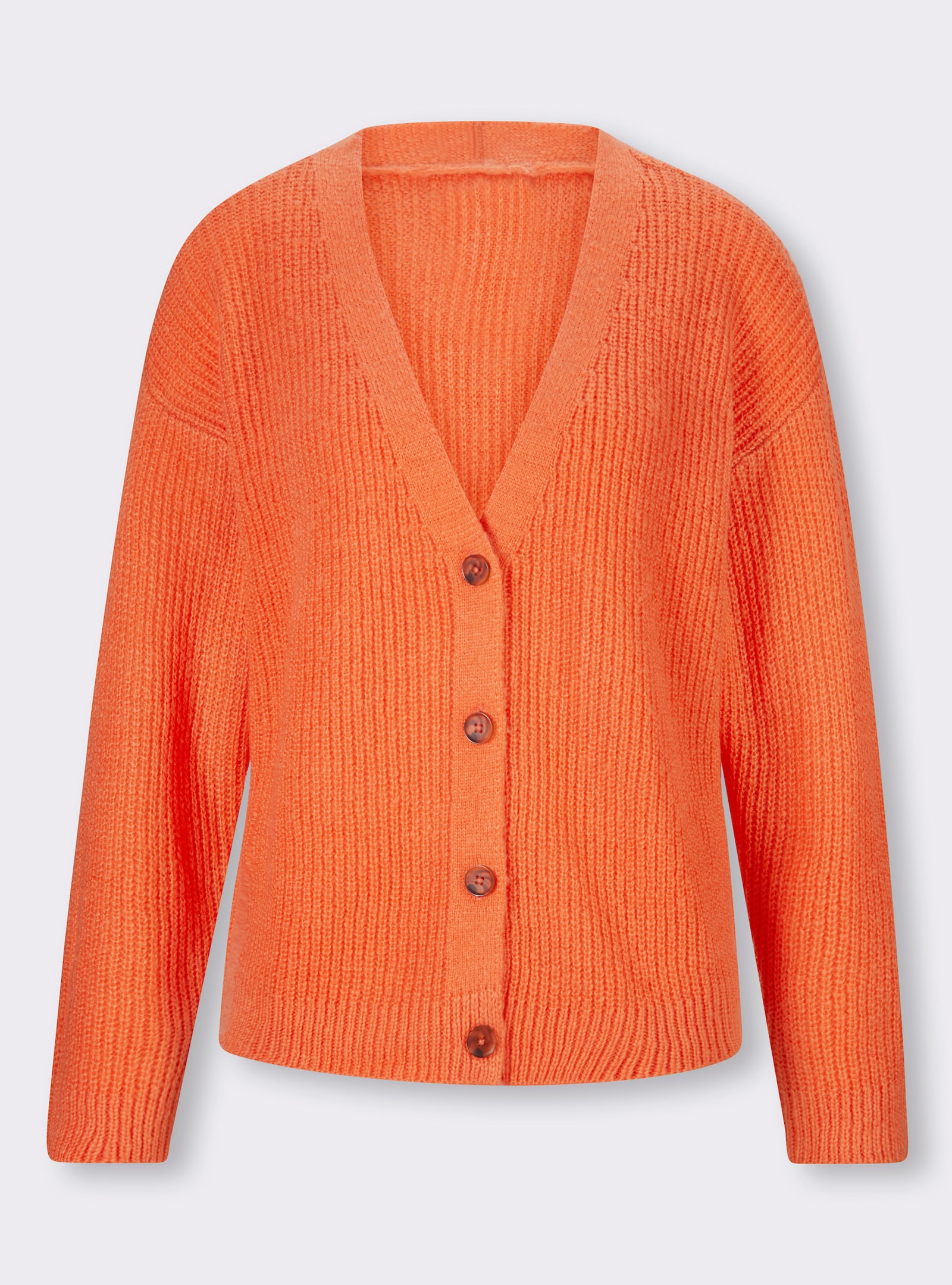 heine Strickjacke mit Knöpfen in Horn-Optik - mandarine