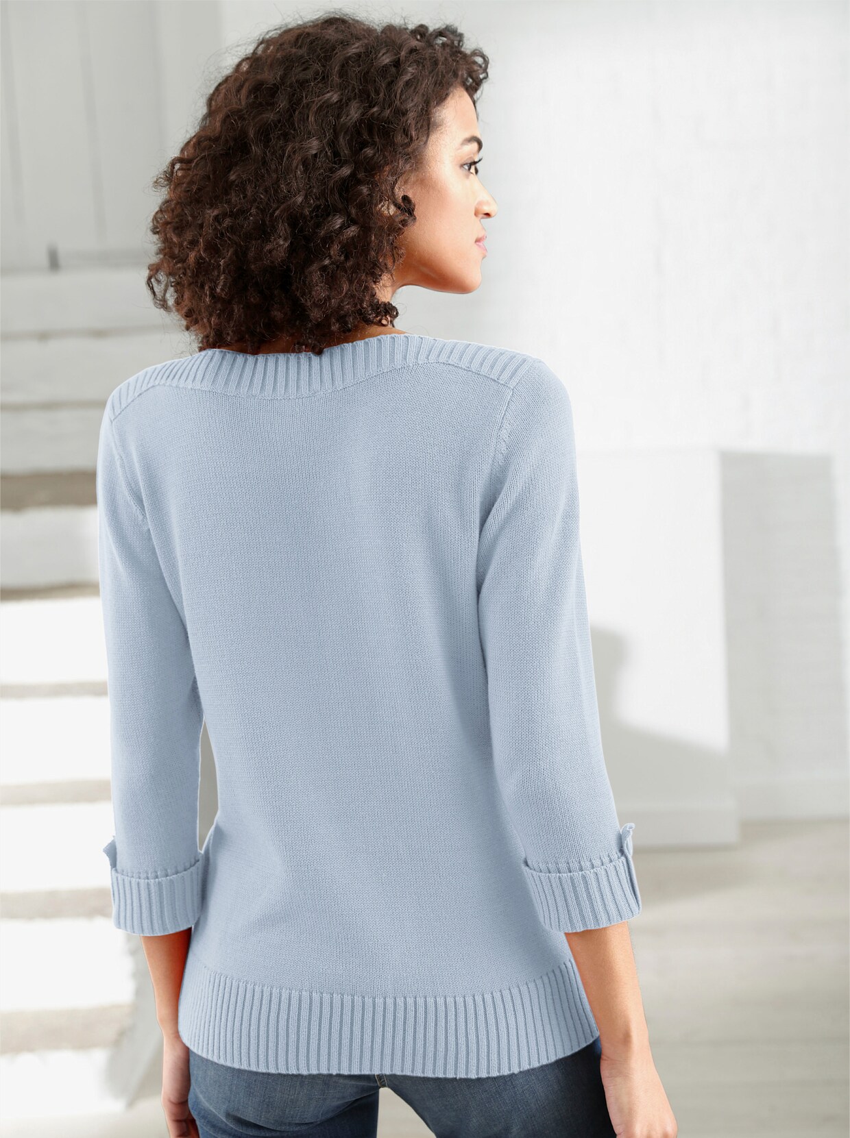 3/4 Arm-Pullover - eisblau