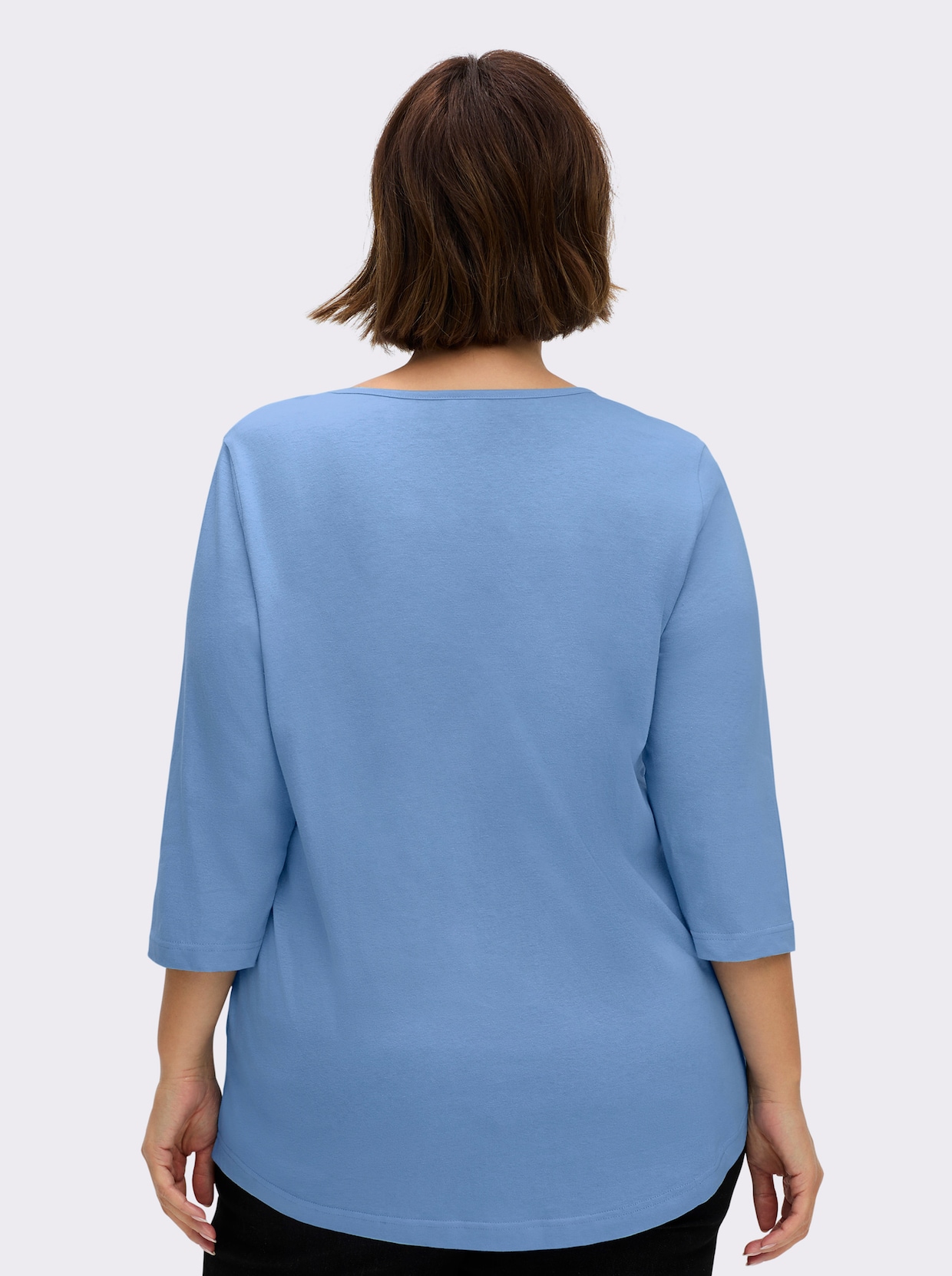 Longshirt in der 2-Stück-Packung - himmelblau + apricot