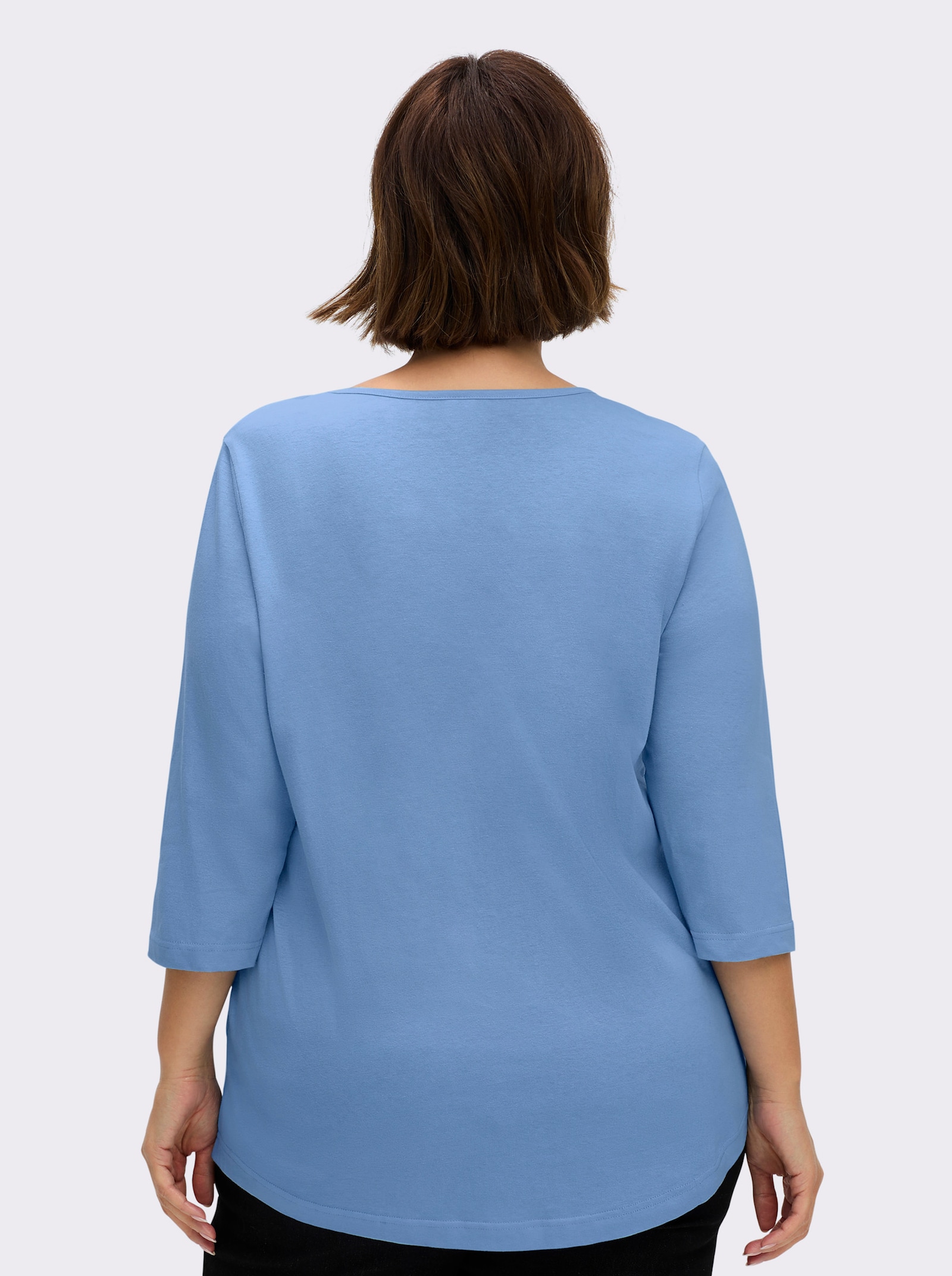 Longshirt in der 2-Stück-Packung - himmelblau + apricot