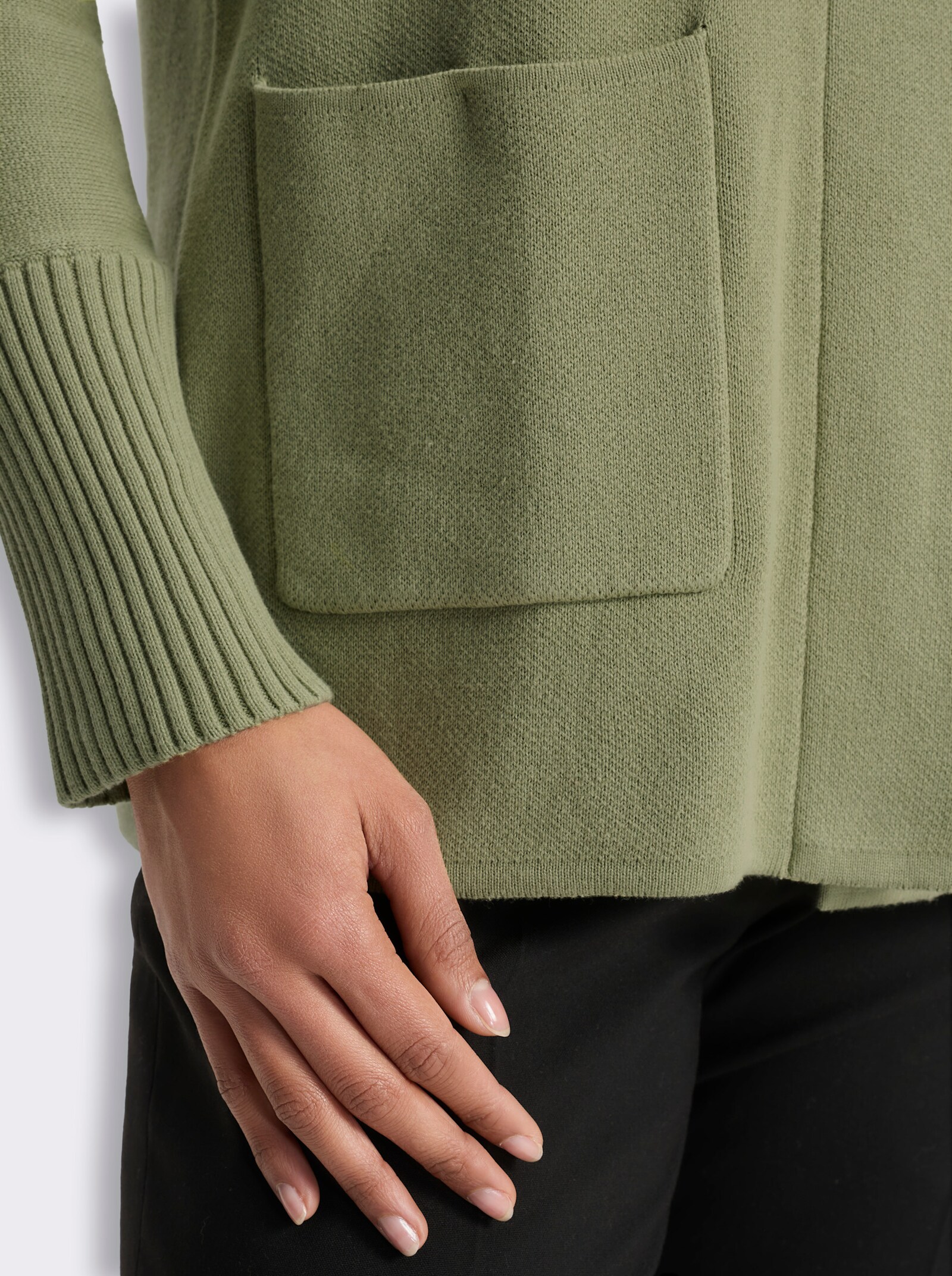 Cardigan in Jacquard-Strick-Qualität - schilf
