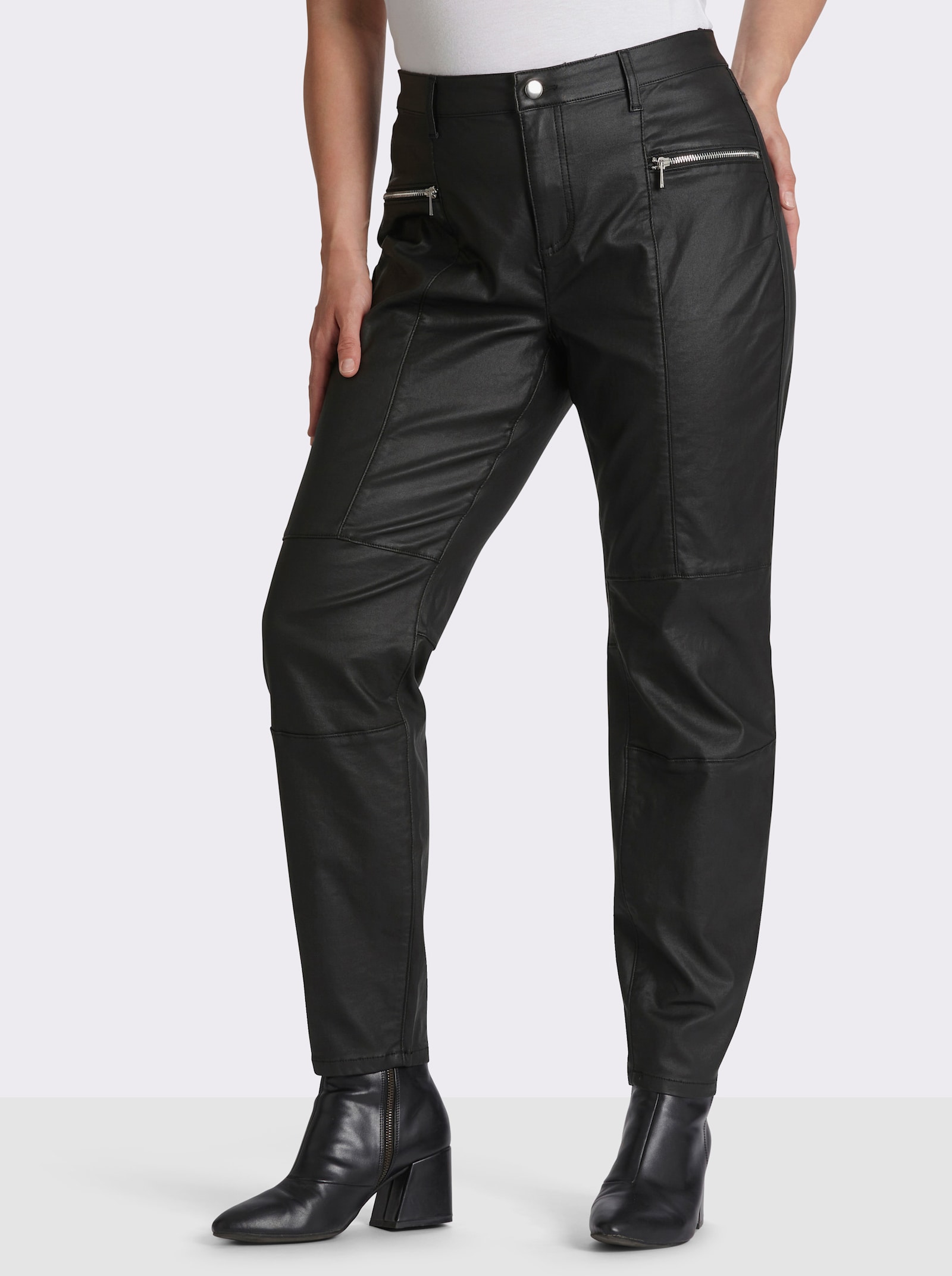 sheego by Joe Browns Bengalinhose in beschichteter Optik - schwarz