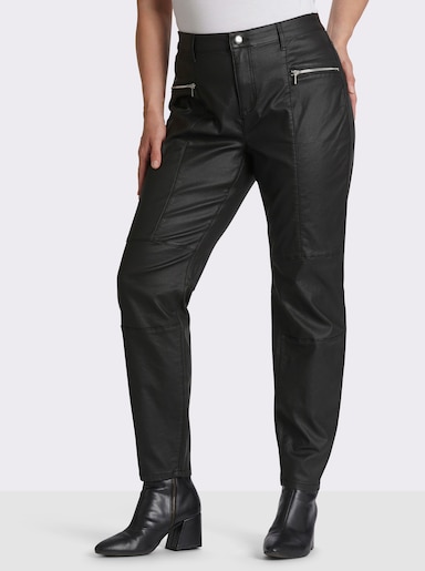 sheego by Joe Browns Bengalinhose in beschichteter Optik - schwarz
