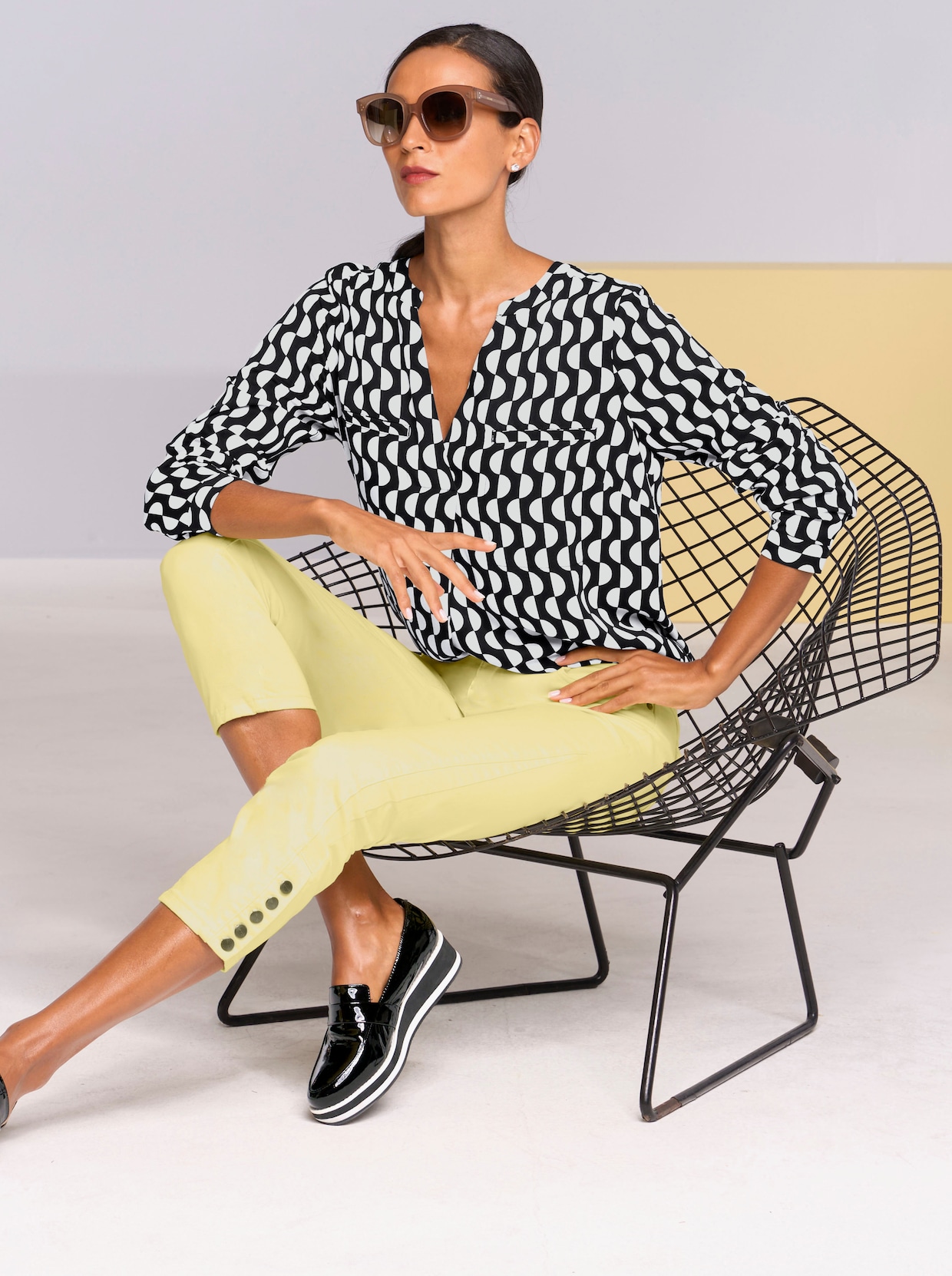 heine Comfortabele blouse - zwart/ecru