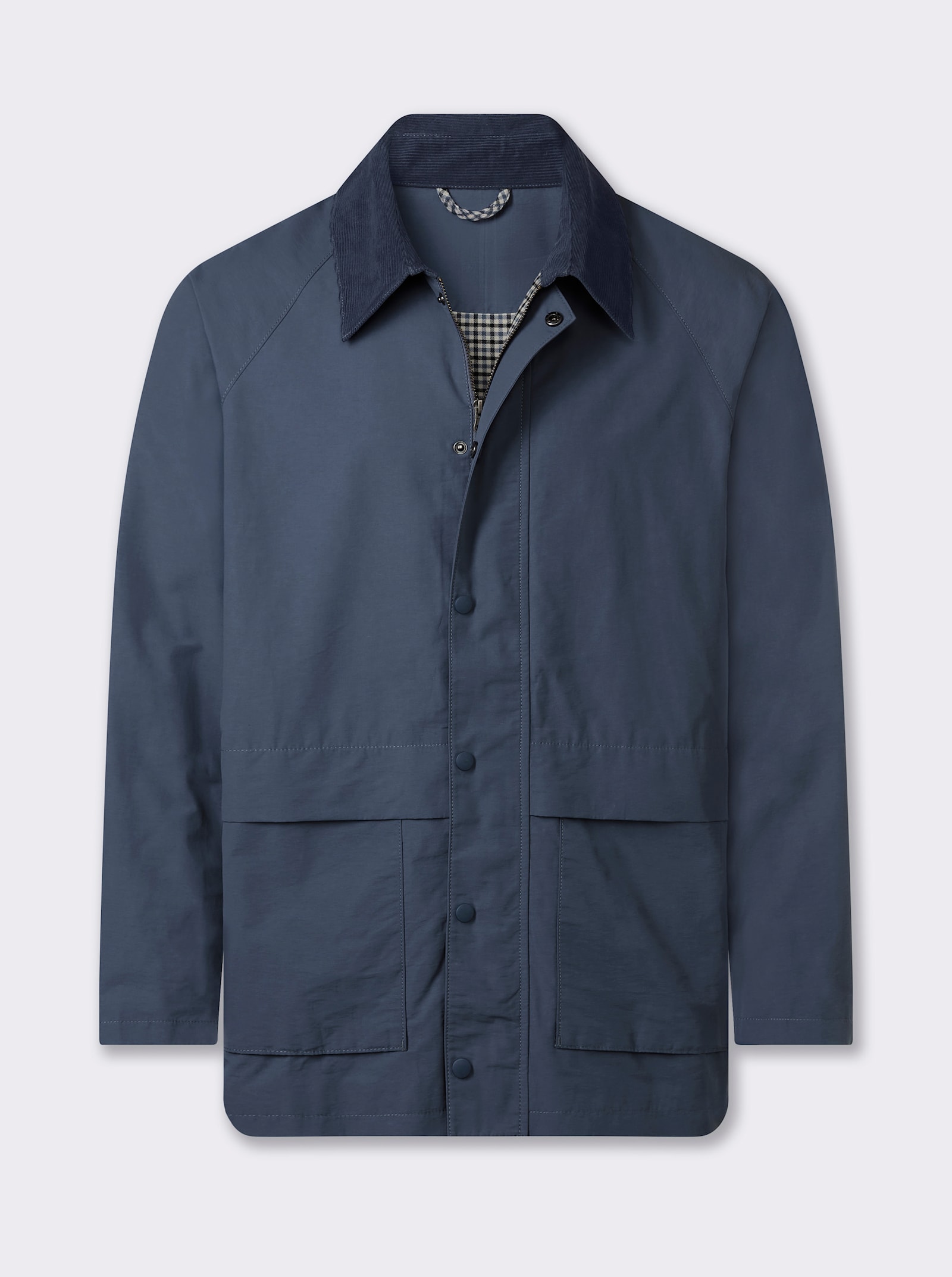 Marco Donati Jacke mit Flanell-Karofutter - rauchblau