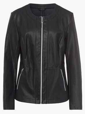 Lederimitat-Jacke - schwarz
