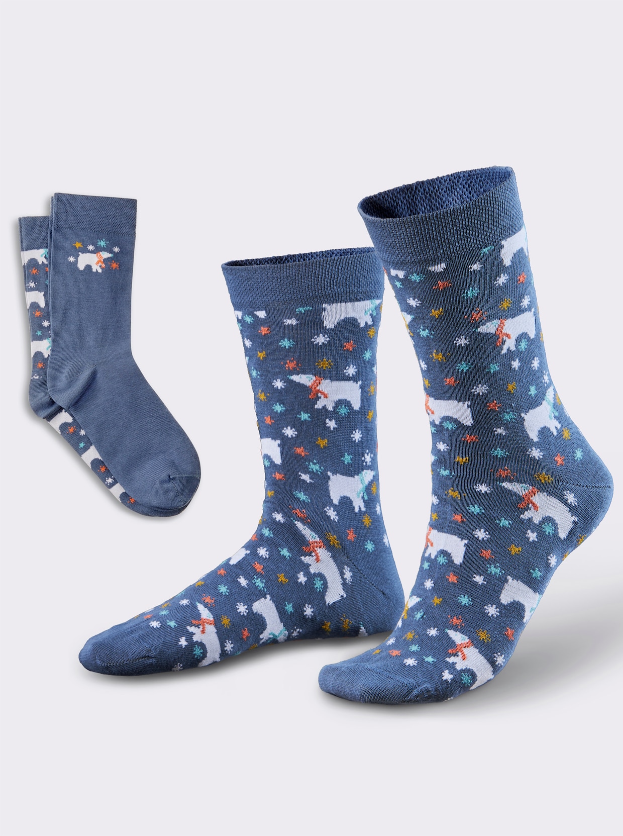 wäschepur Socken mit Eisbären-Print - rauchblau