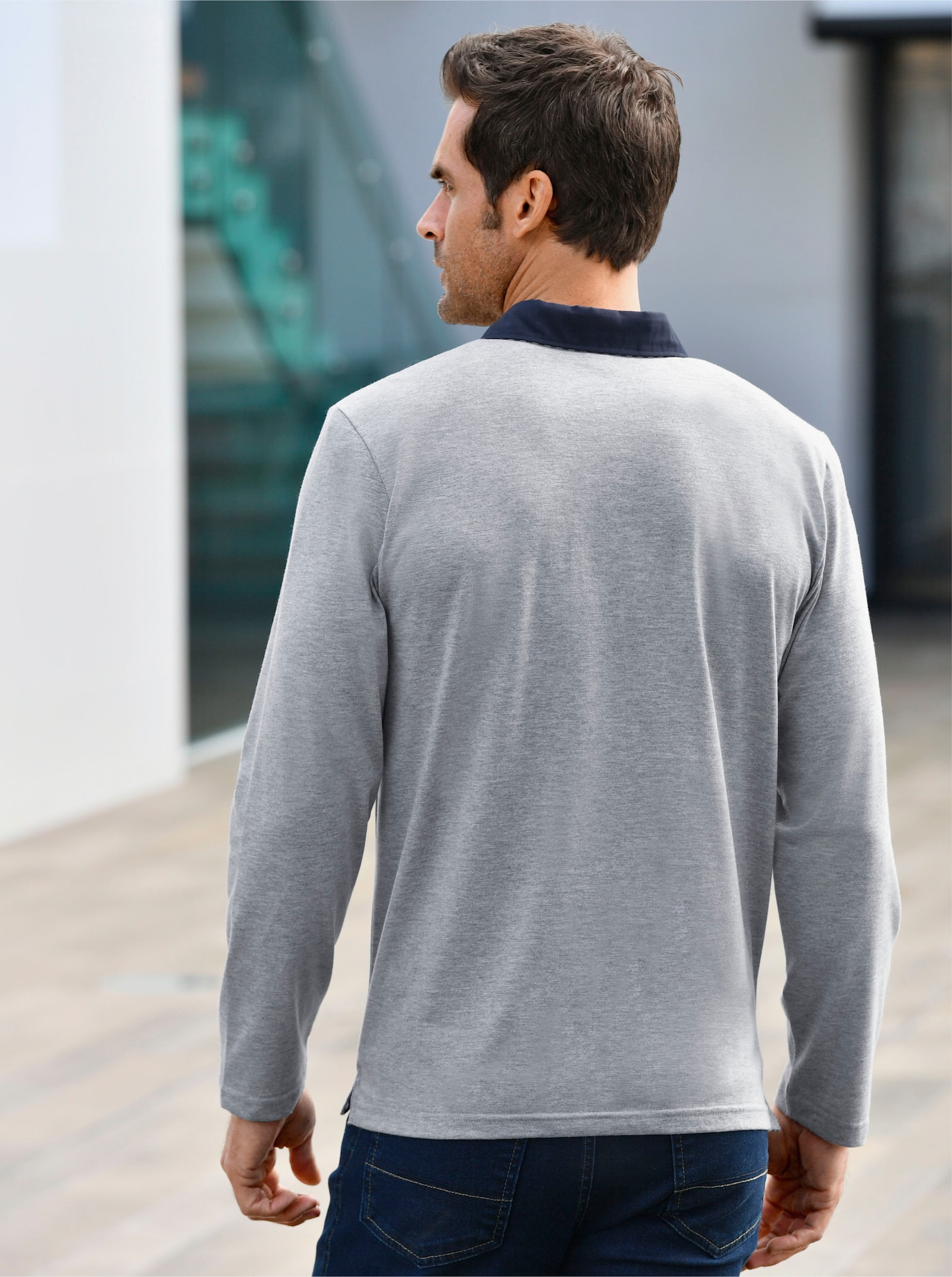 Catamaran Tričko s dlhými rukávmi - Svetlosivý melír