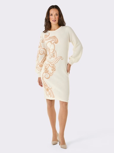 CREATION L PREMIUM Strickkleid - ecru-camel