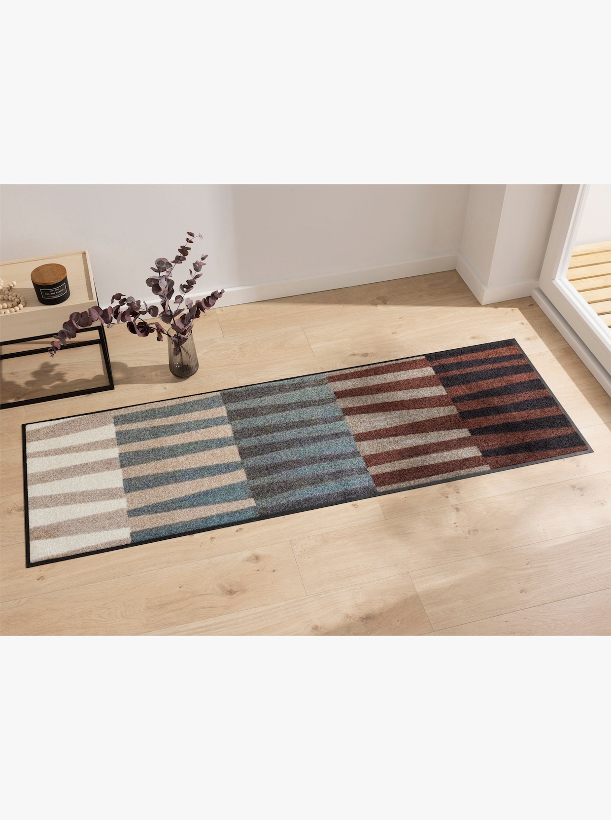 wash+dry by Kleen-Tex Voetmat - choco/beige bedrukt