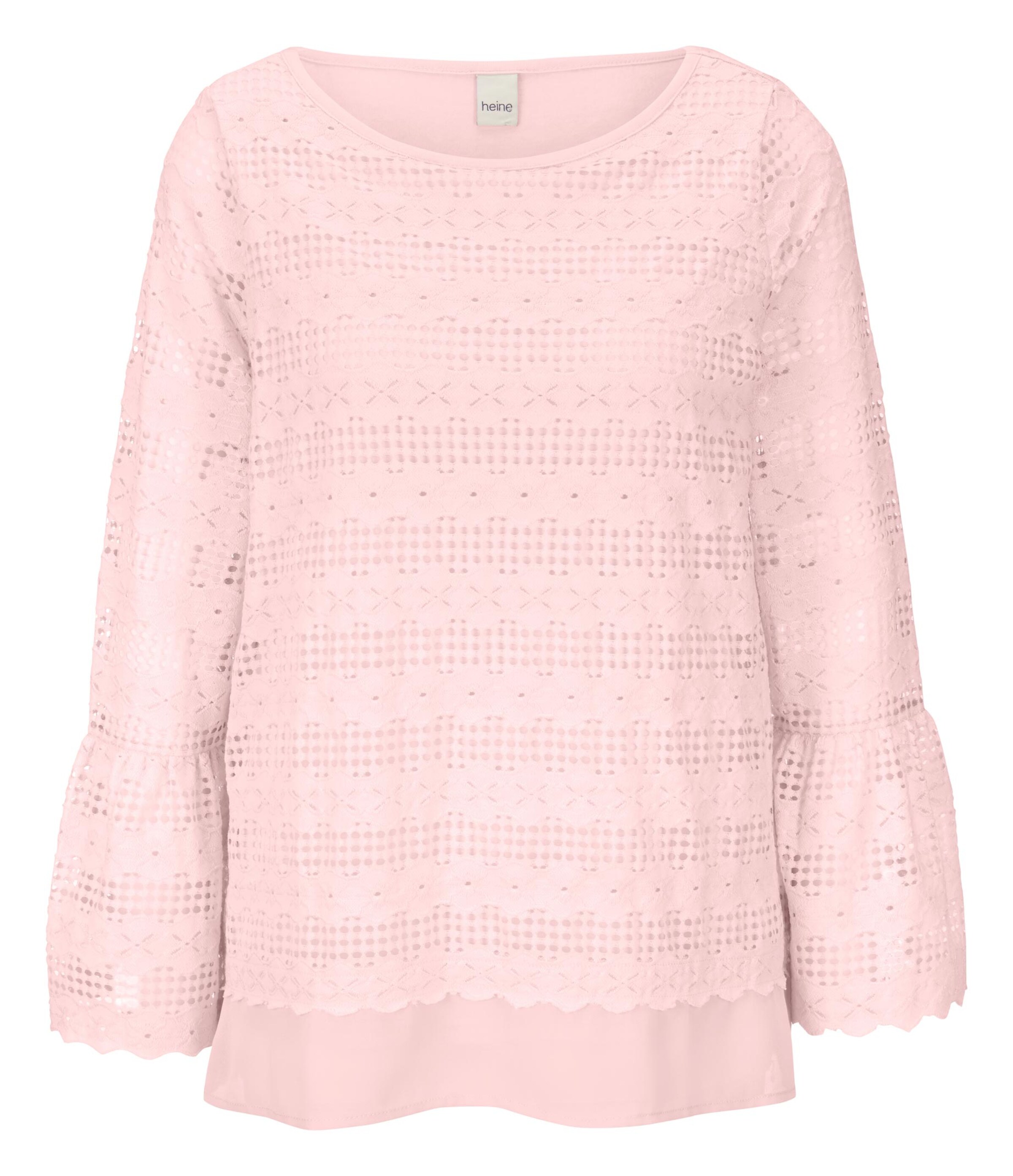 Damenmode Shirts Linea Tesini Spitzenshirt in softrose Damenmode Shirts Linea Tesini Spitzenshirt in softrose