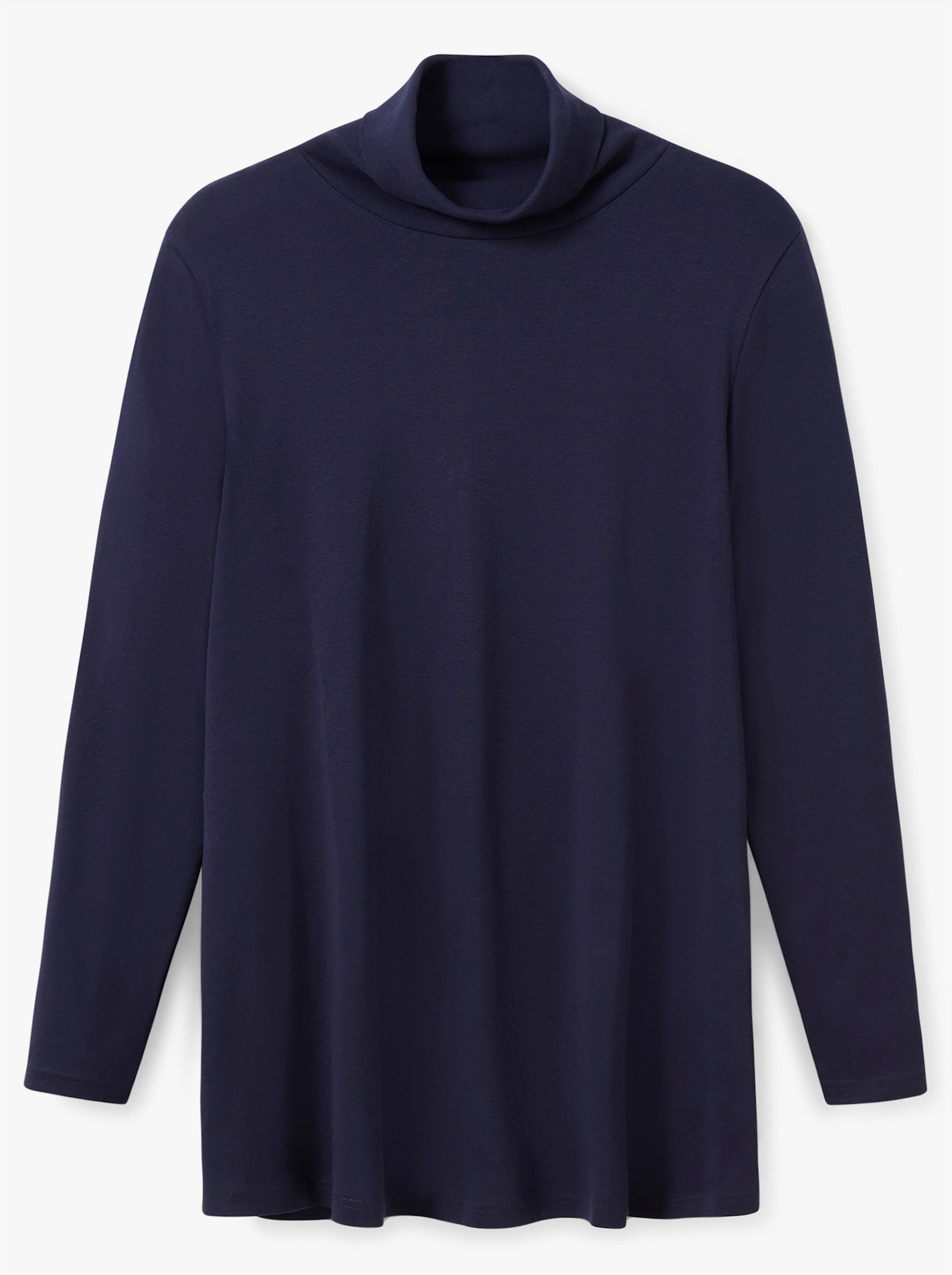 sheego Rollkragenshirt in A-Linie - marine