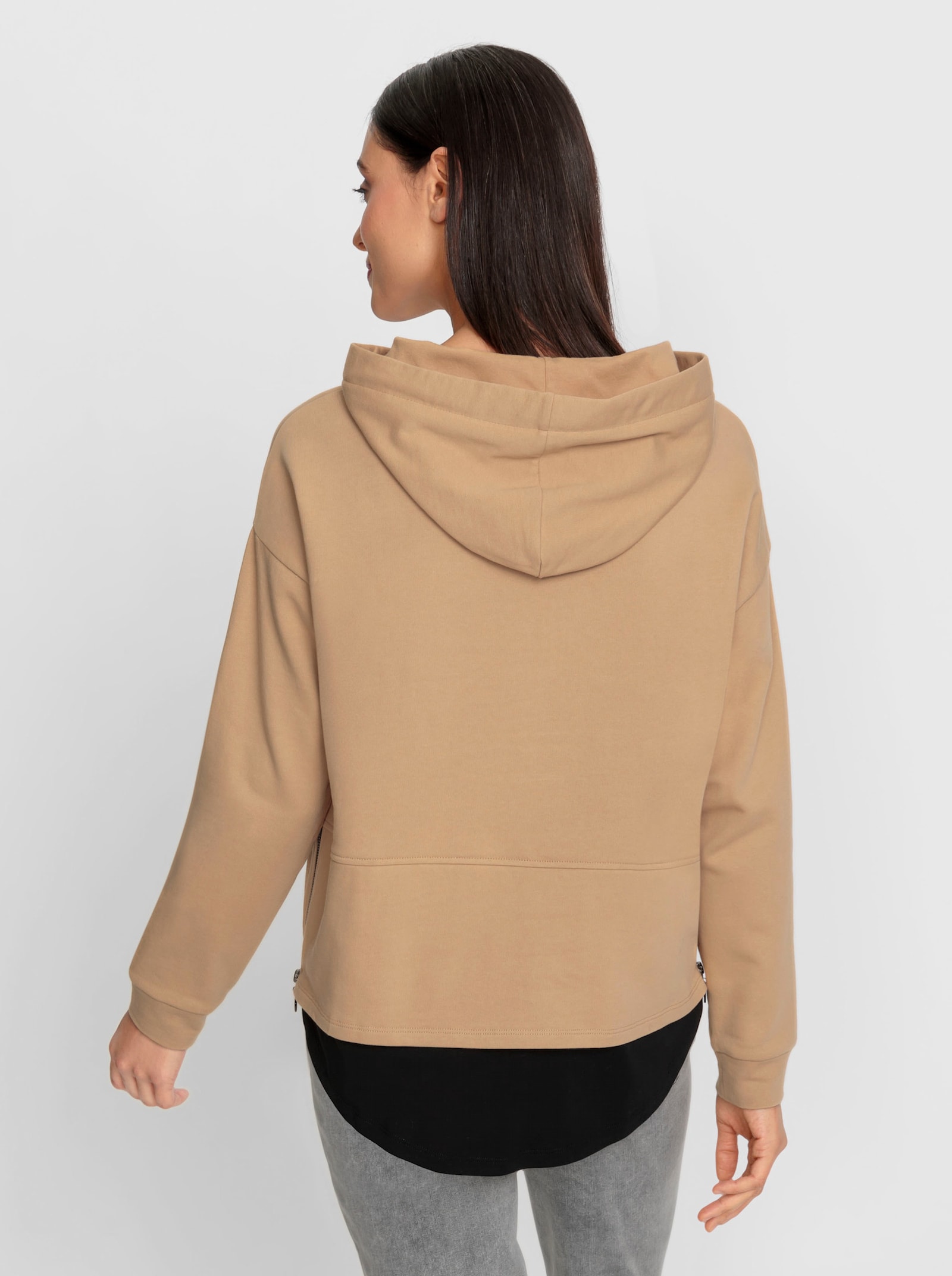 heine Sweatshirt à capuche effet 2 en 1 - couleur chamois
