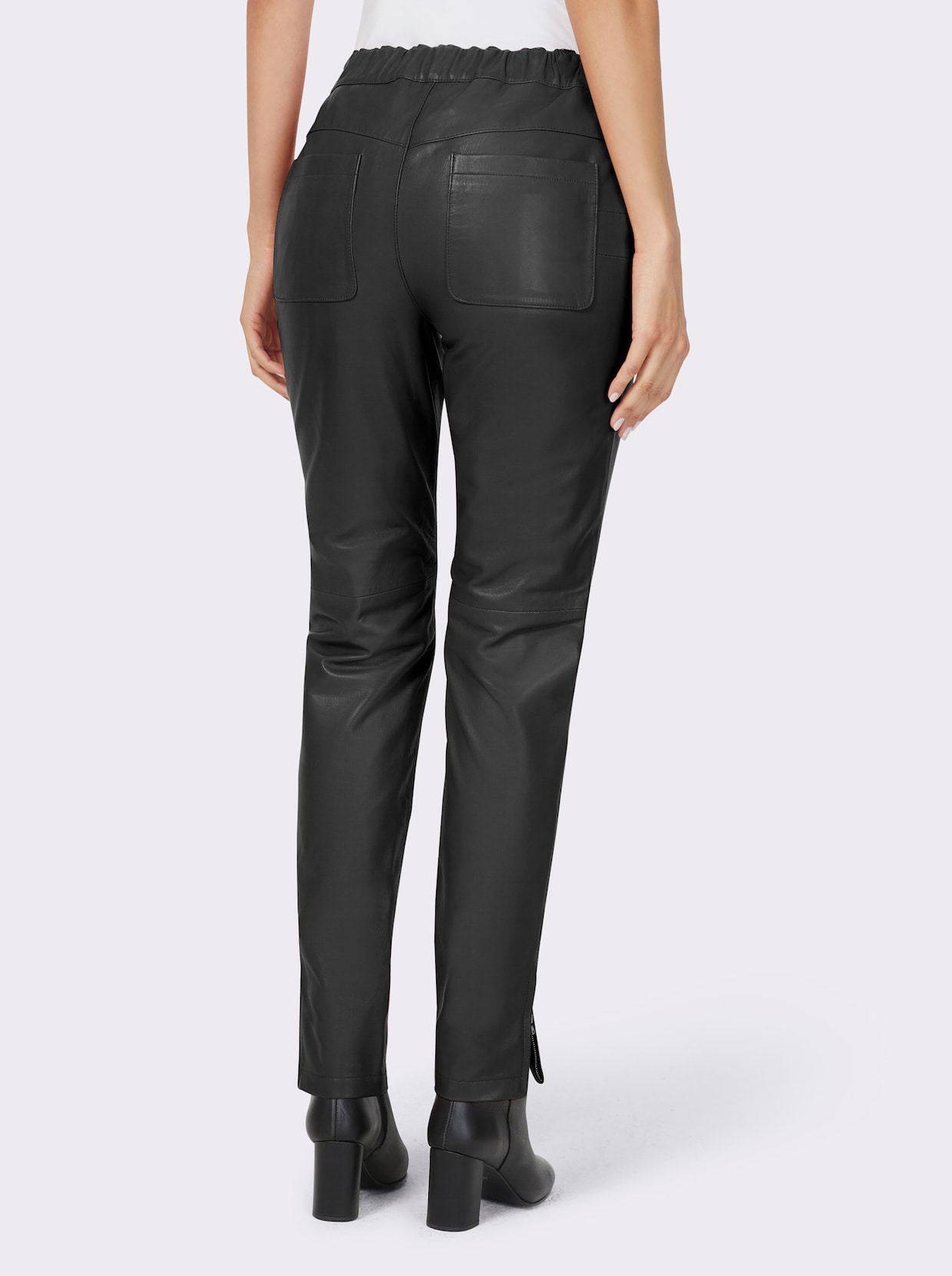 heine Pantalon en cuir - noir