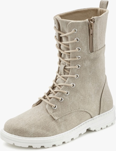 LASCANA Schnürstiefelette - beige