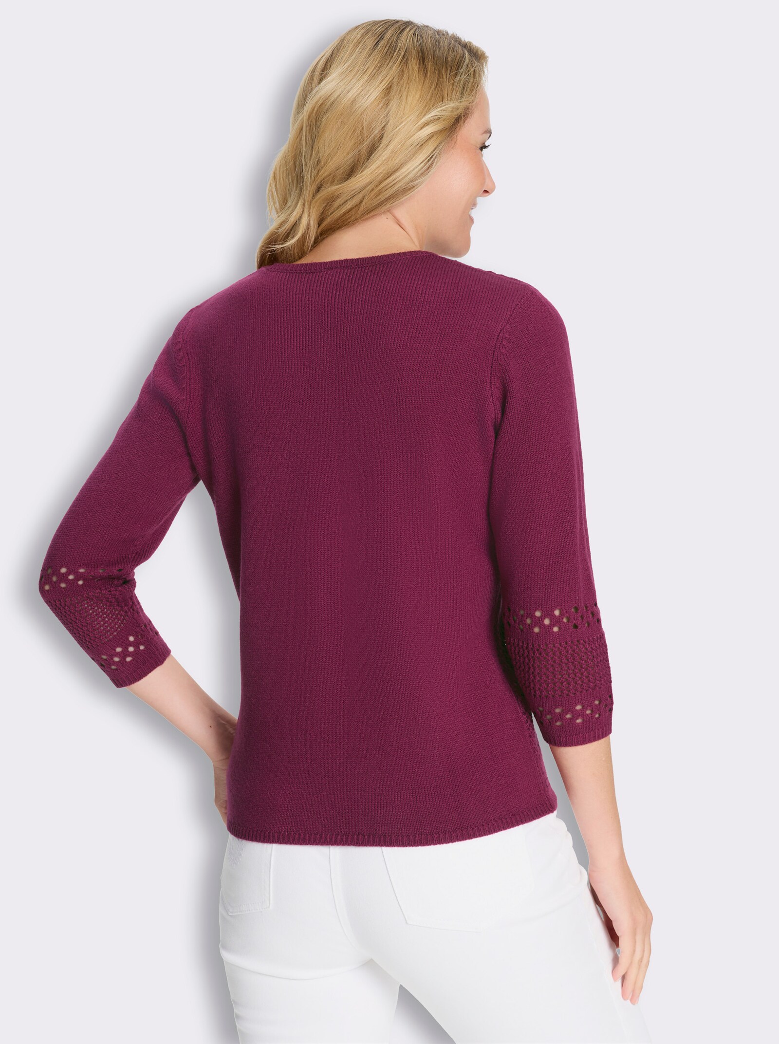 Ajourpullover mit Lochmuster - malve