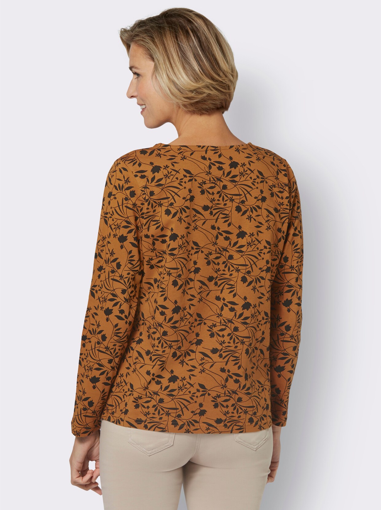 Shirt met print - cognac geprint