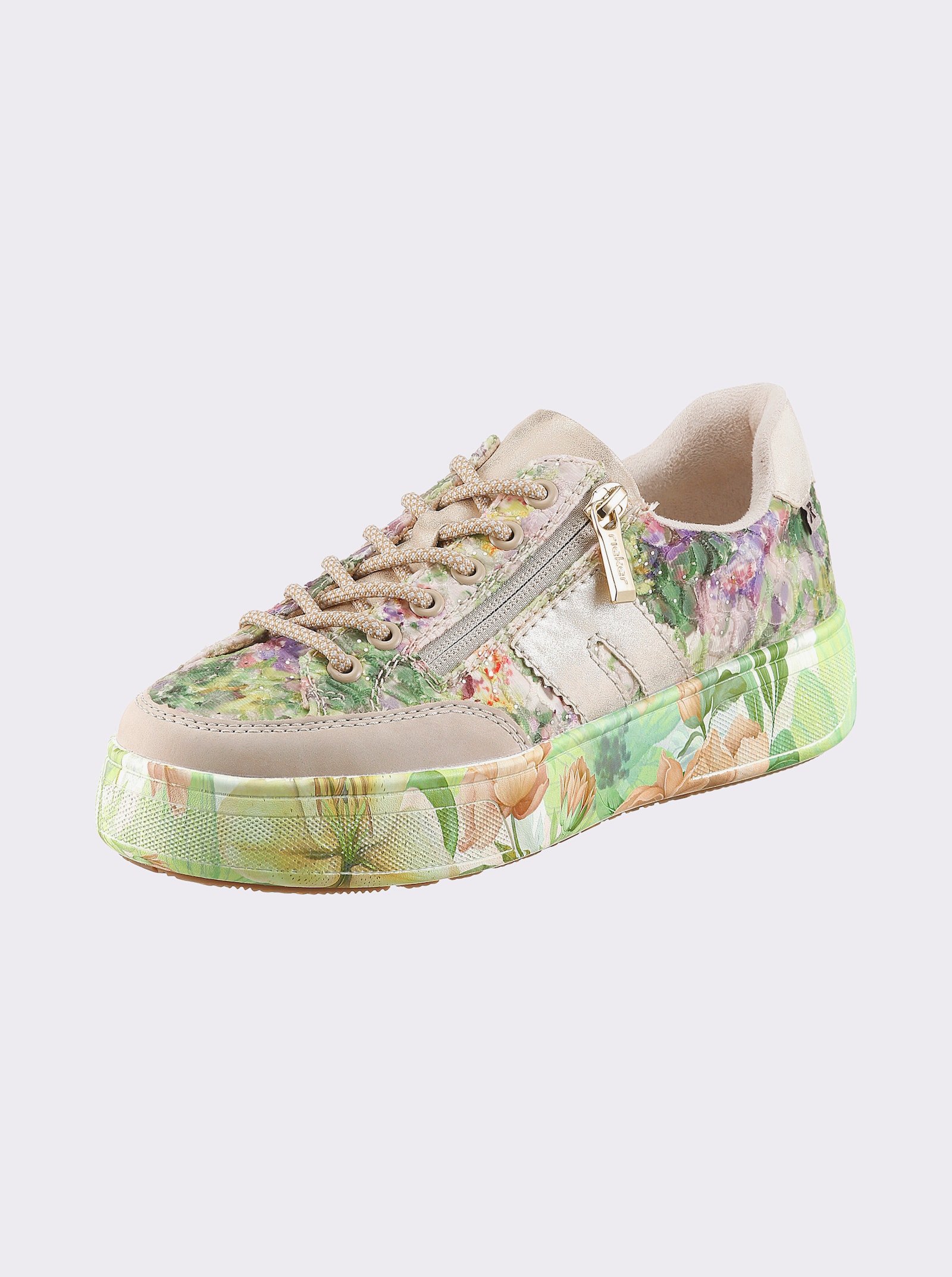 Rieker Sneaker im Wildblumen-Dessin - grün-bedruckt