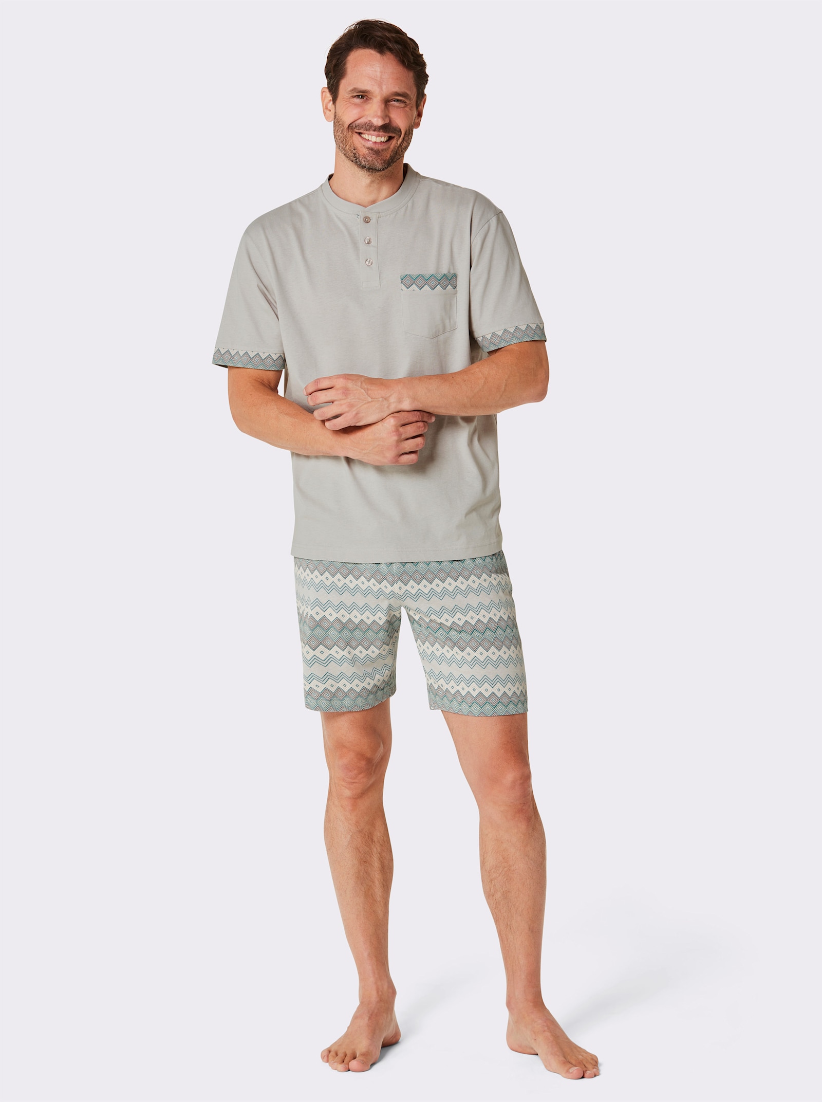 KINGsCLUB Krátké pyžamo - světlešedá