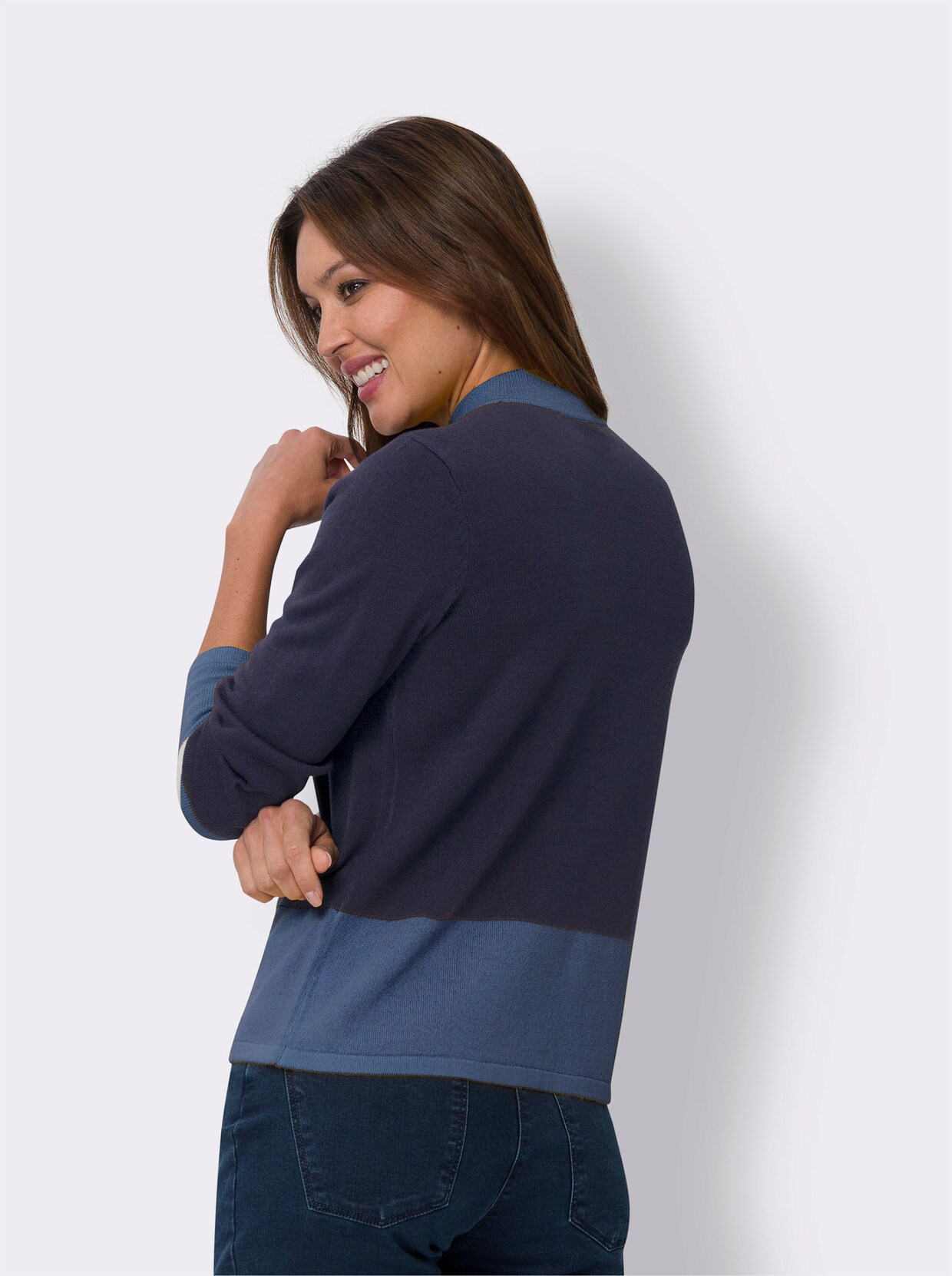Långärmad tröja - marin-jeansblå