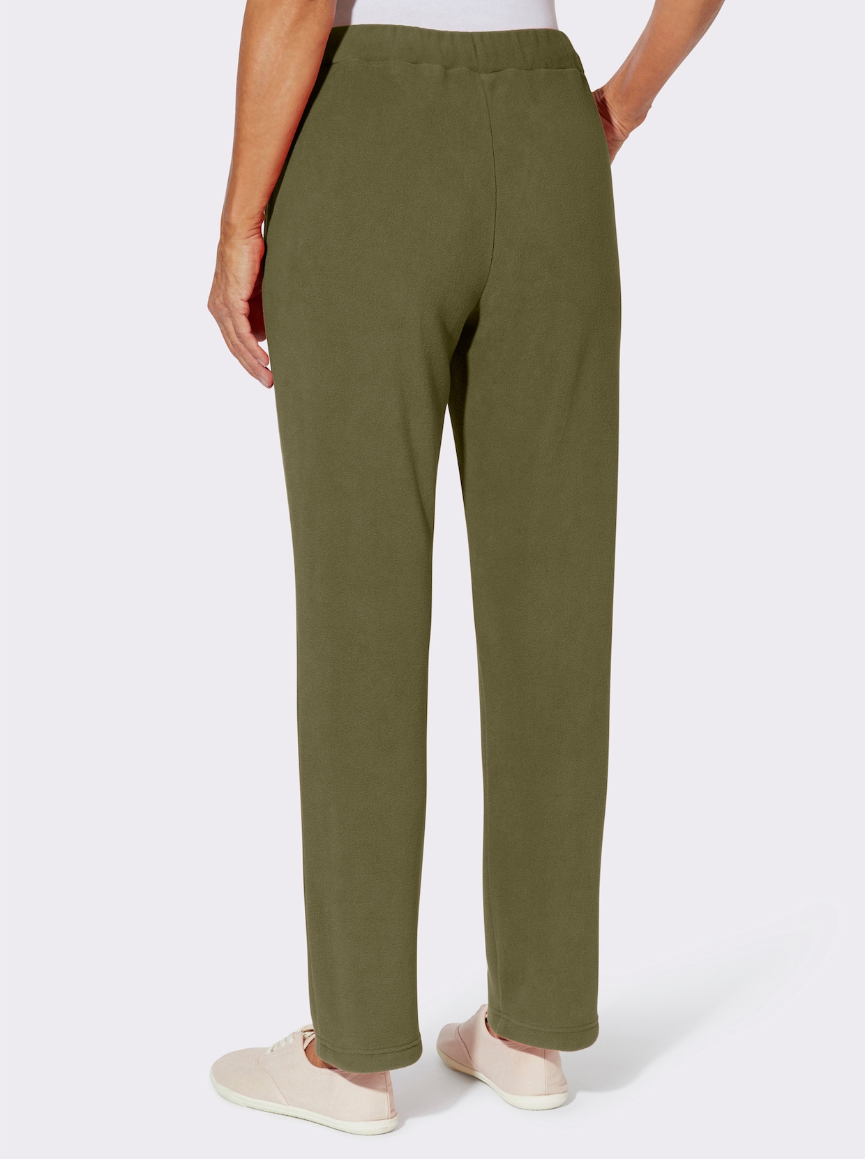 Fleecebyxa med hel resårlinning - oliv