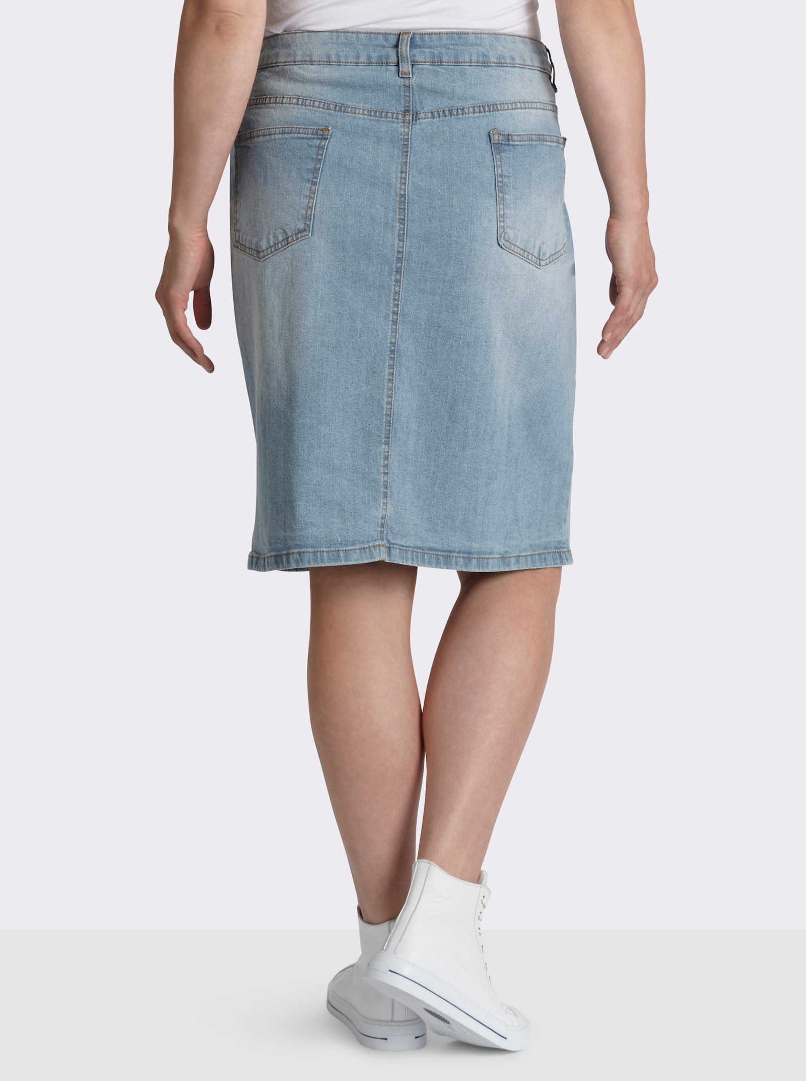 Jeansrock schmal geschnitten - blue-bleached